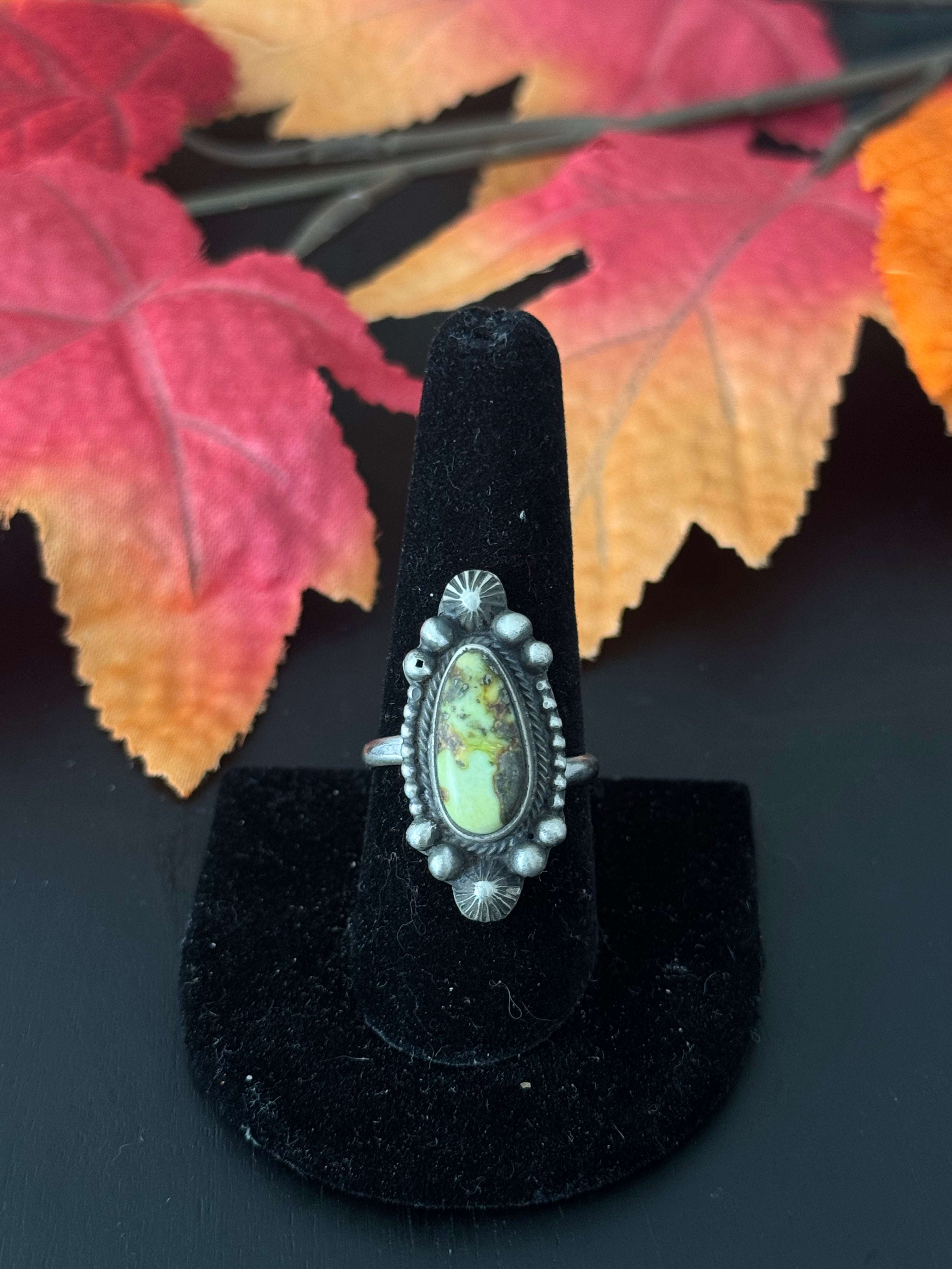 Scott Skeets Palomino Variscite & Sterling Silver Adjustable Ring