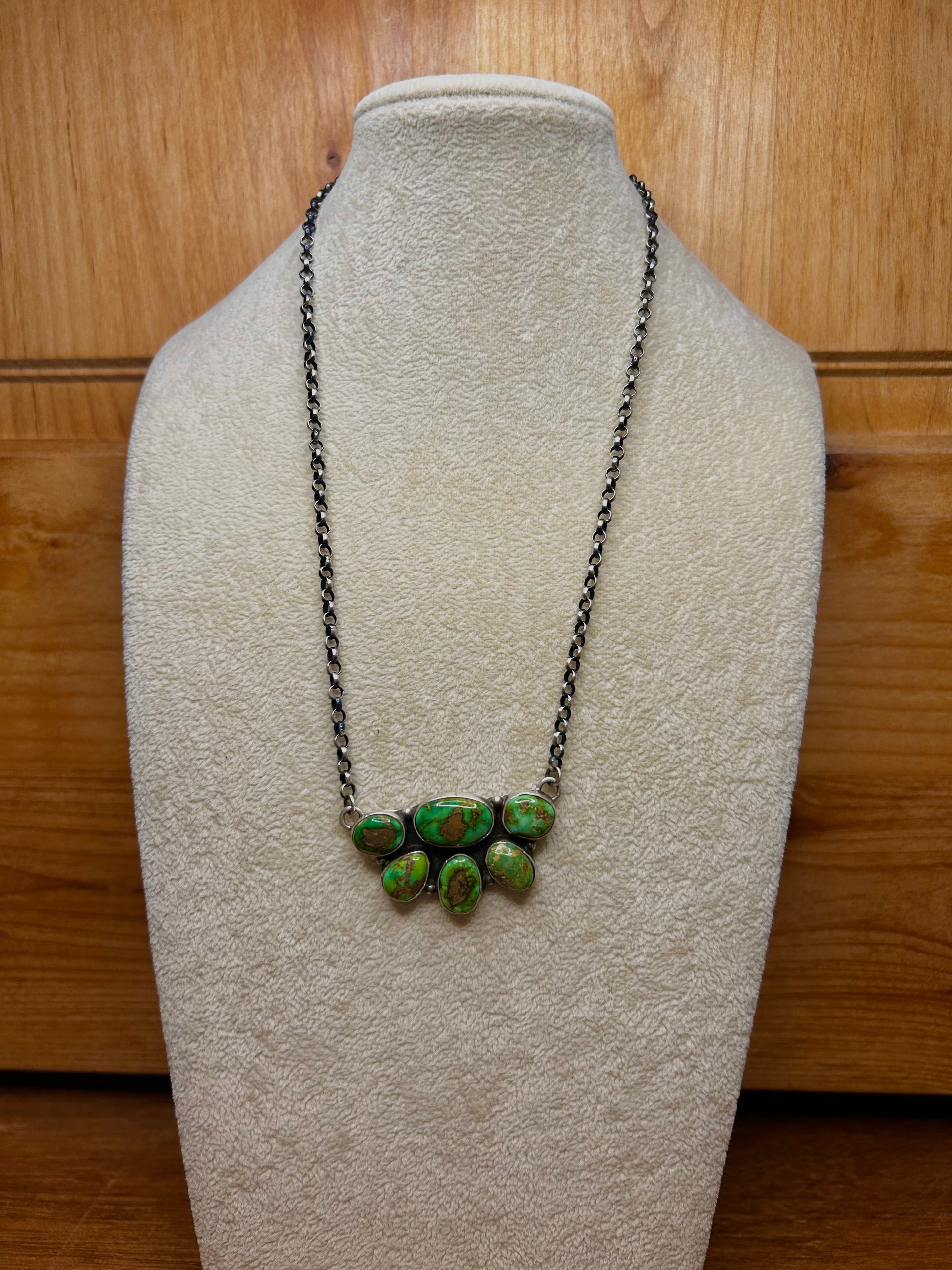 Russell Sam Made Sonoran Mountain Turquoise & Sterling Silver Necklace