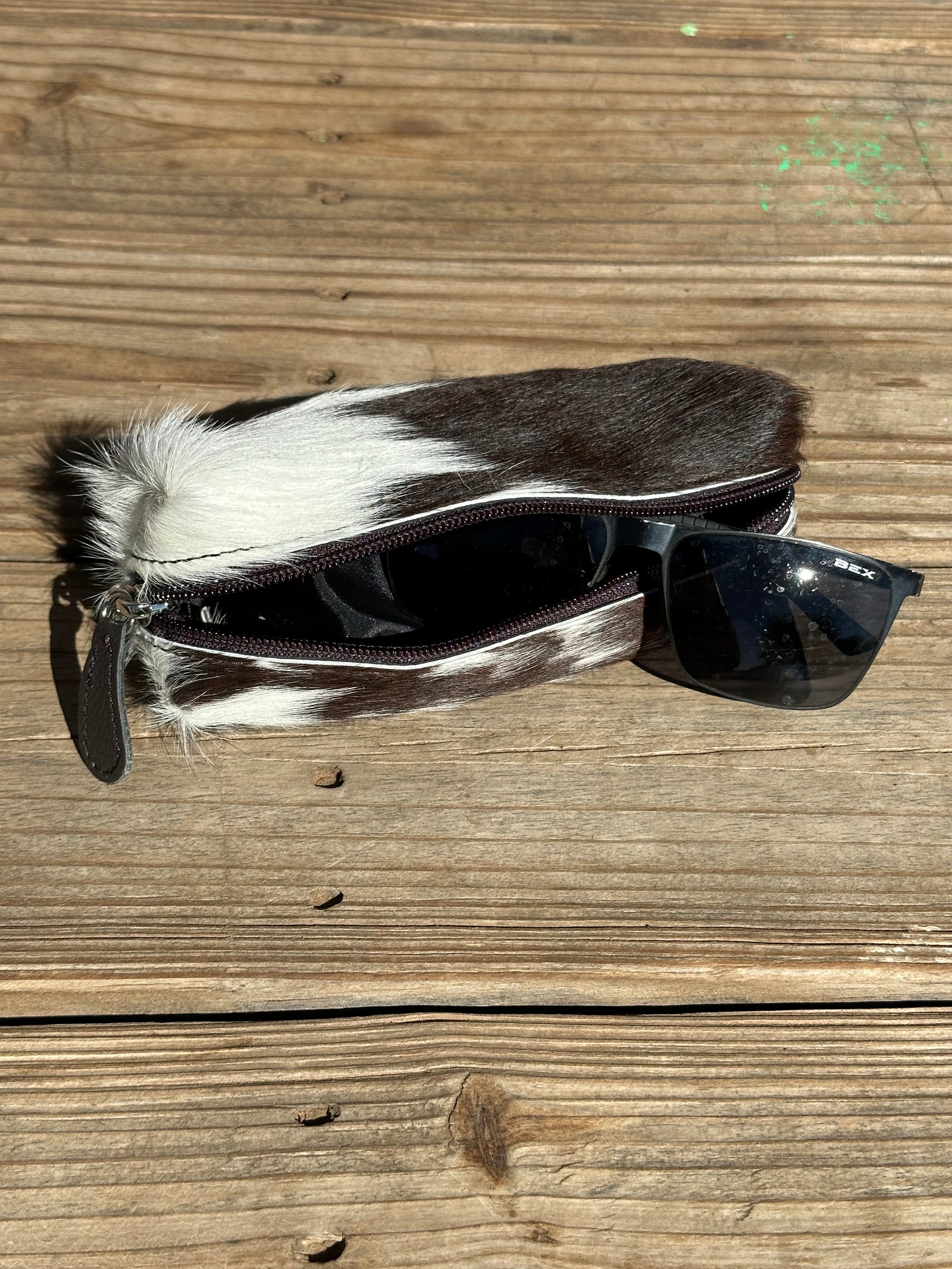 Genuine Leather & Cowhide Sun Glass Holder