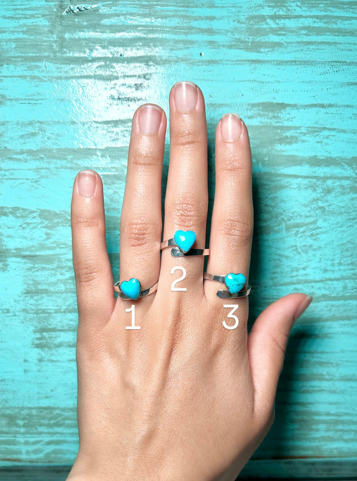 Navajo Made Kingman Turquoise & Sterling Silver Cluster Adjustable Ring