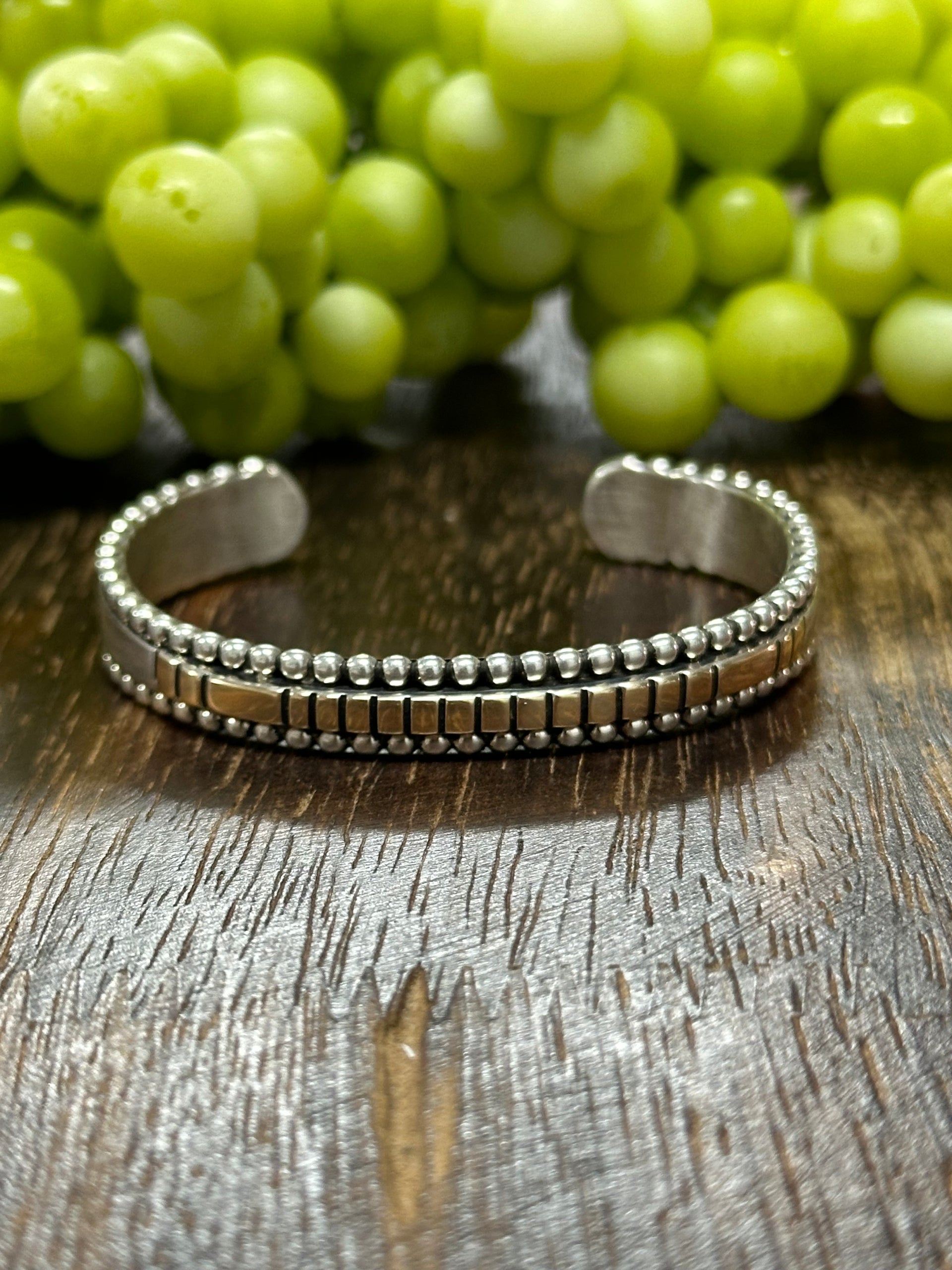 Jonathan Nez 14K Gold & Sterling Silver Cuff Bracelet