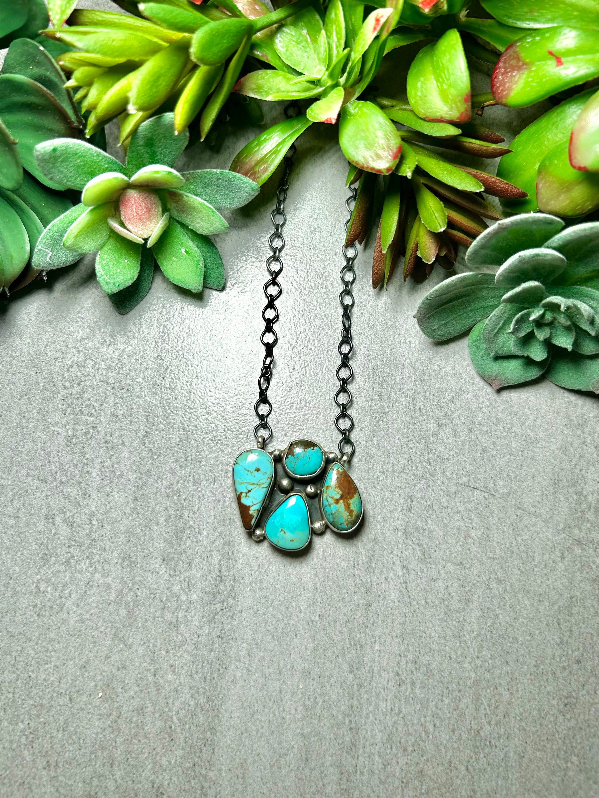 Ella Peters #8 Turquoise & Sterling Silver Necklace
