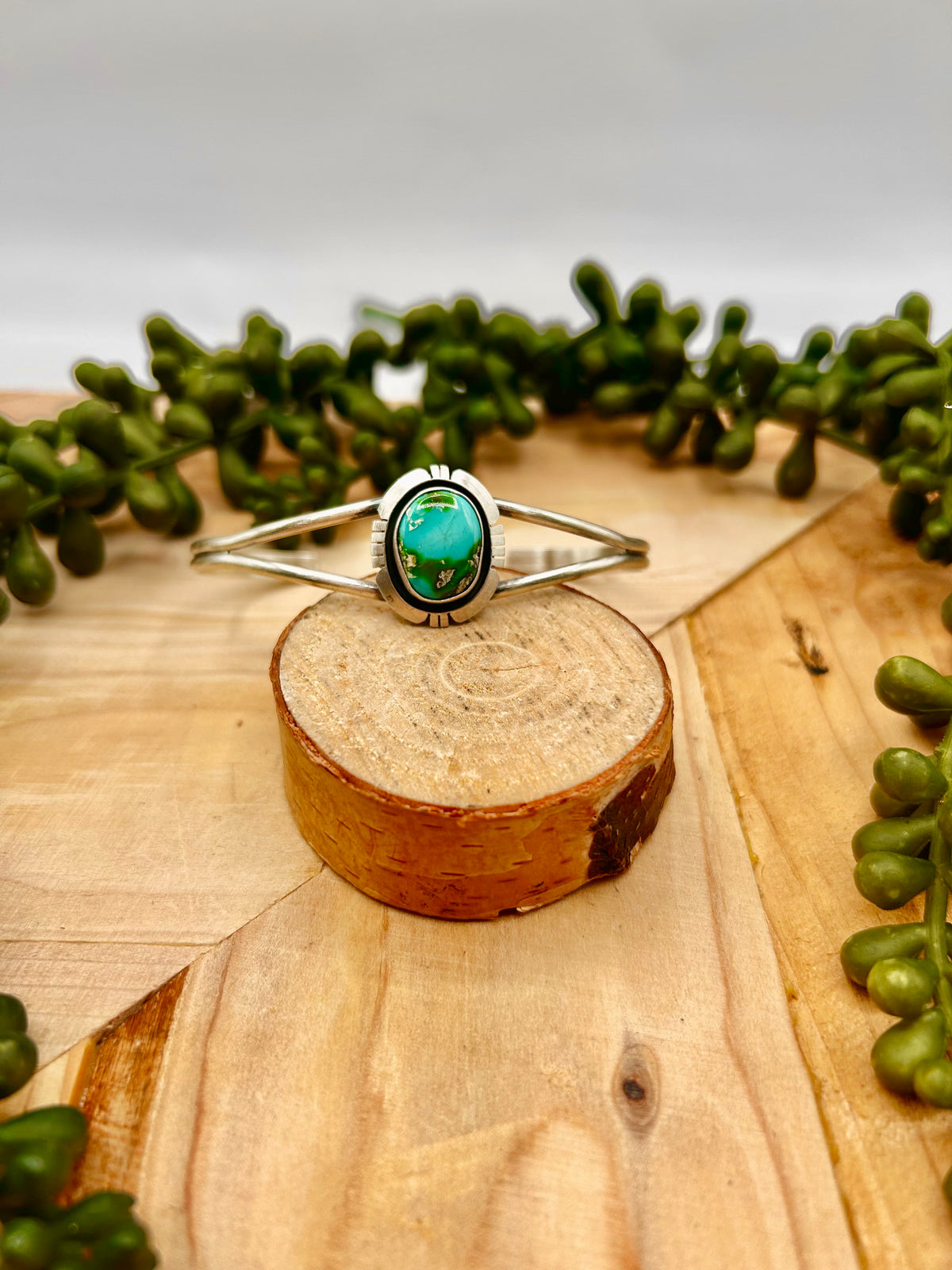 Dave Skeets Sonoran Mountain Turquoise & Sterling Silver Cuff Bracelet