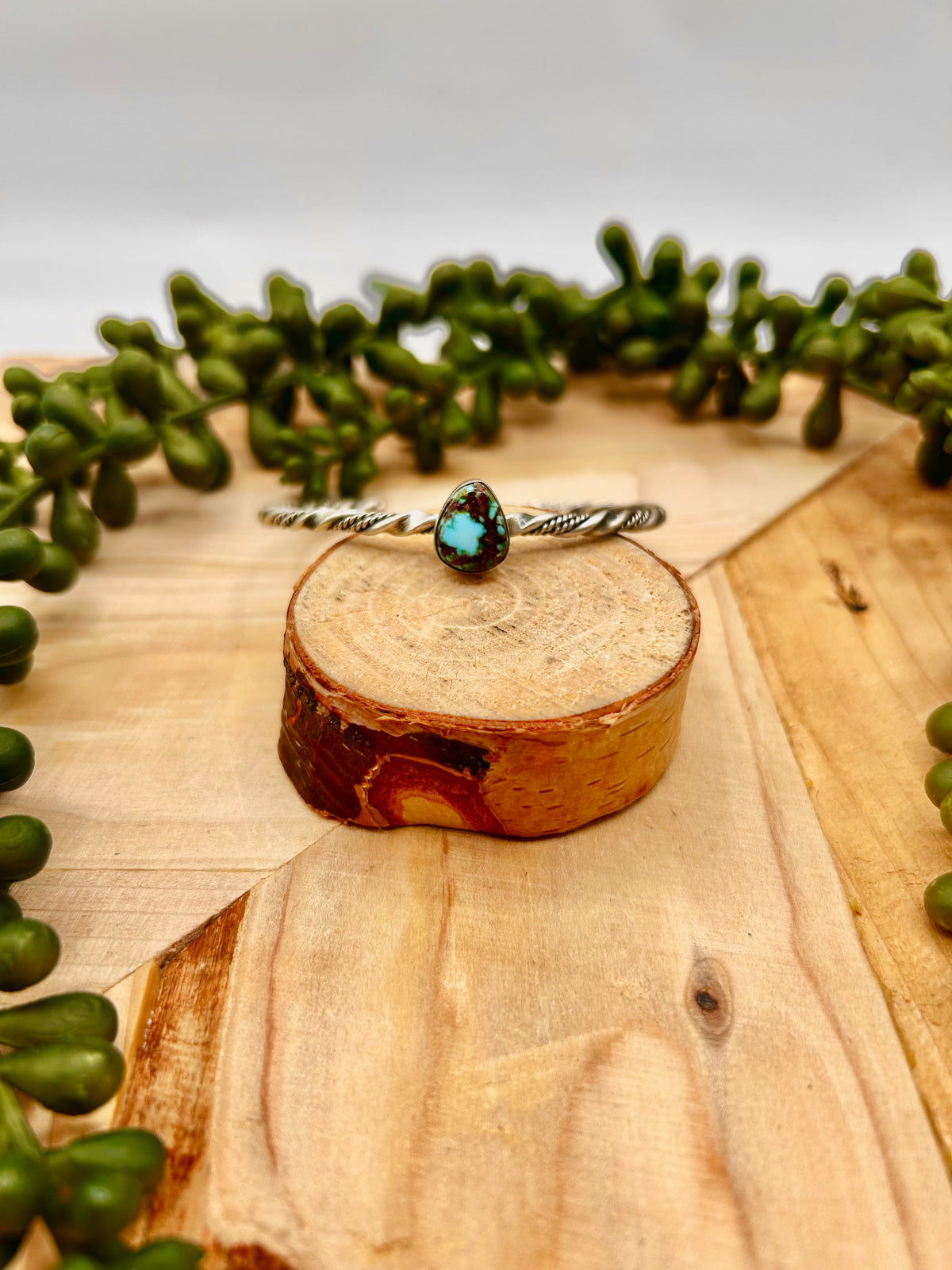 Navajo Made Highgrade Kingman Turquoise & Sterling Silver Cuff Bracelet