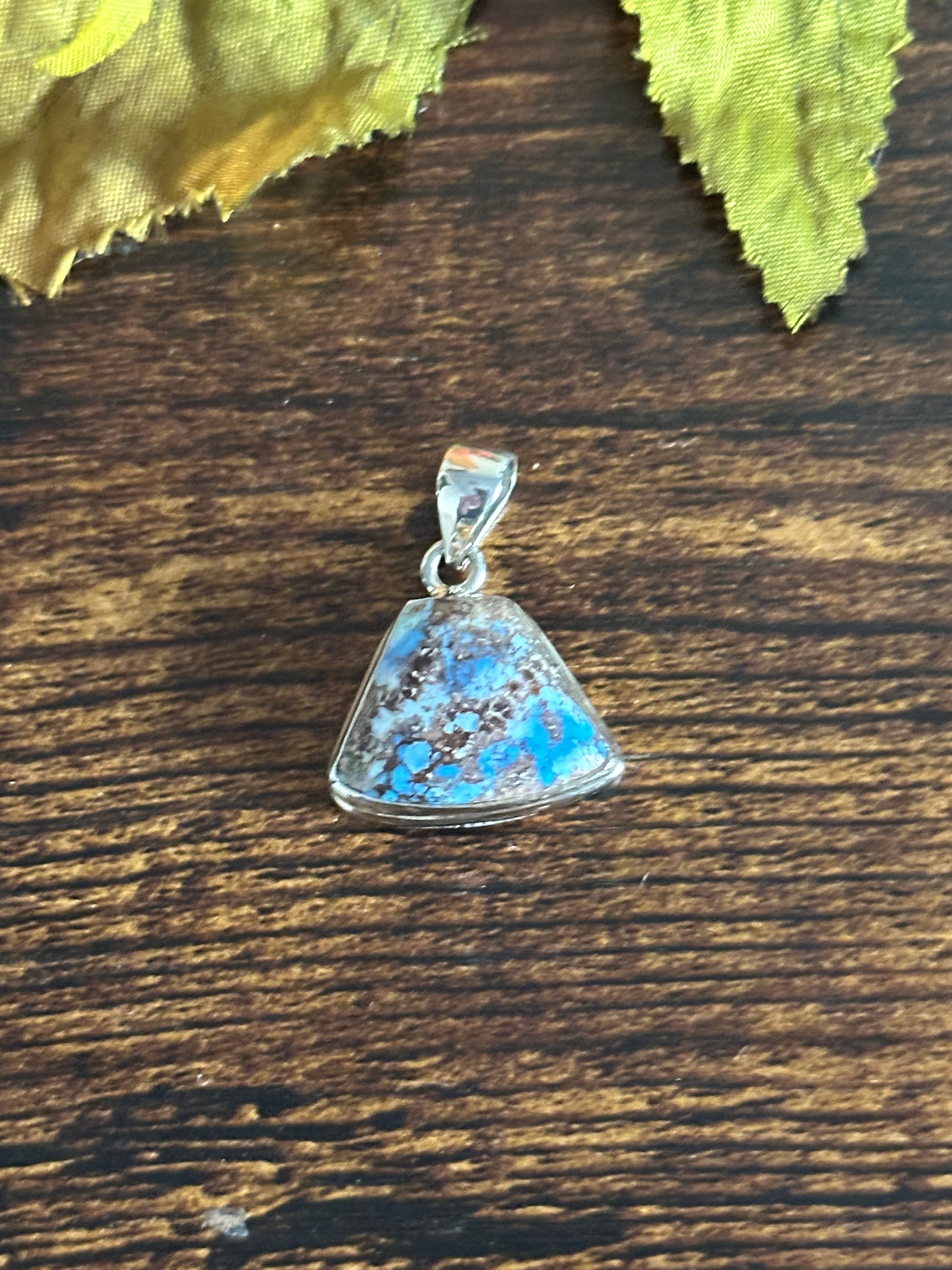 Southwest Handmade Golden Hills Turquoise & Sterling Silver Pendant