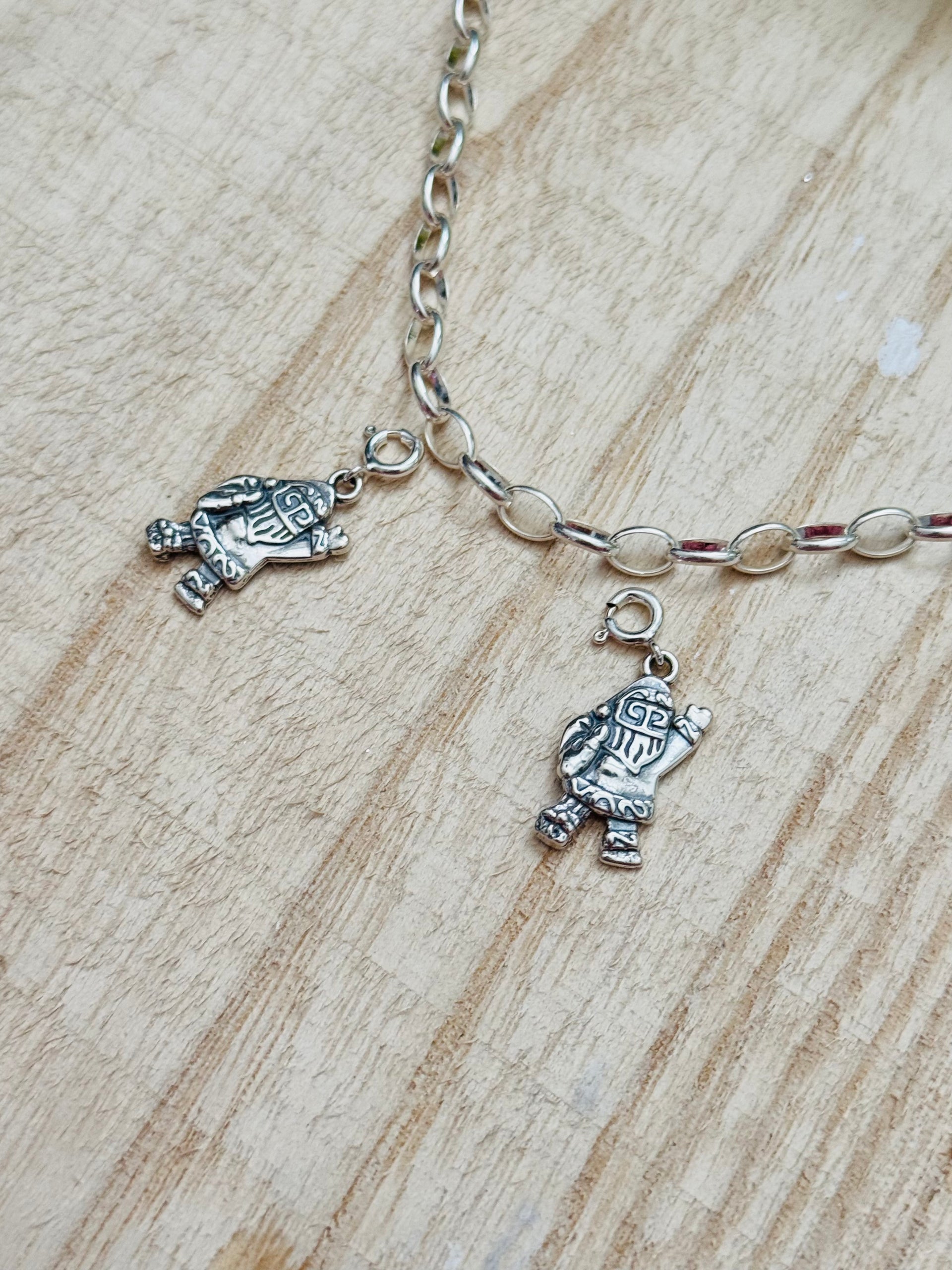 Navajo Made Sterling Silver Santa Claus Charms
