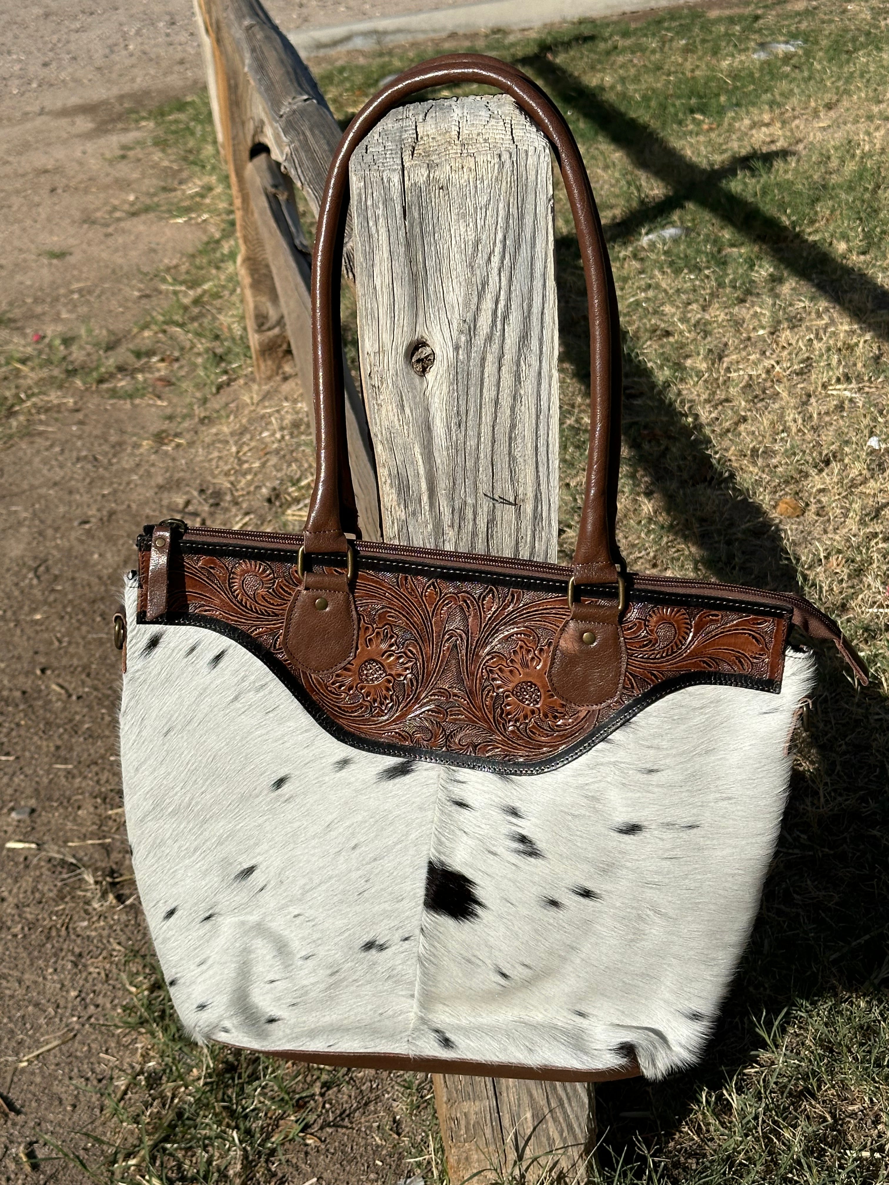 Genuine Tooled Leather Cowhide Purse