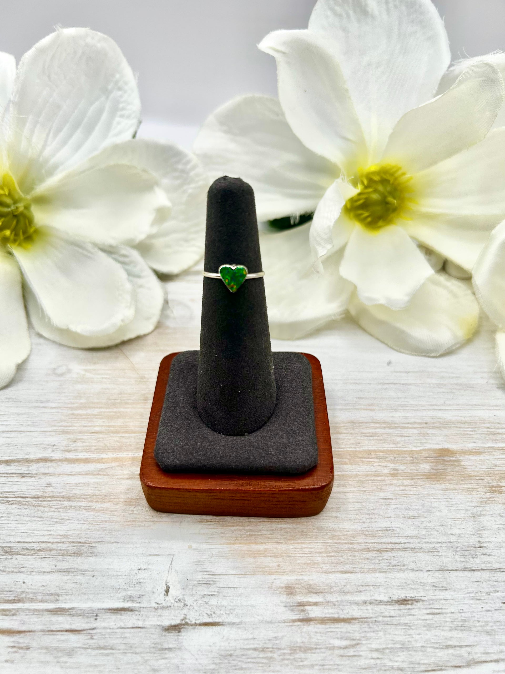 Zuni Made Opal & Sterling Silver Ring Size 5