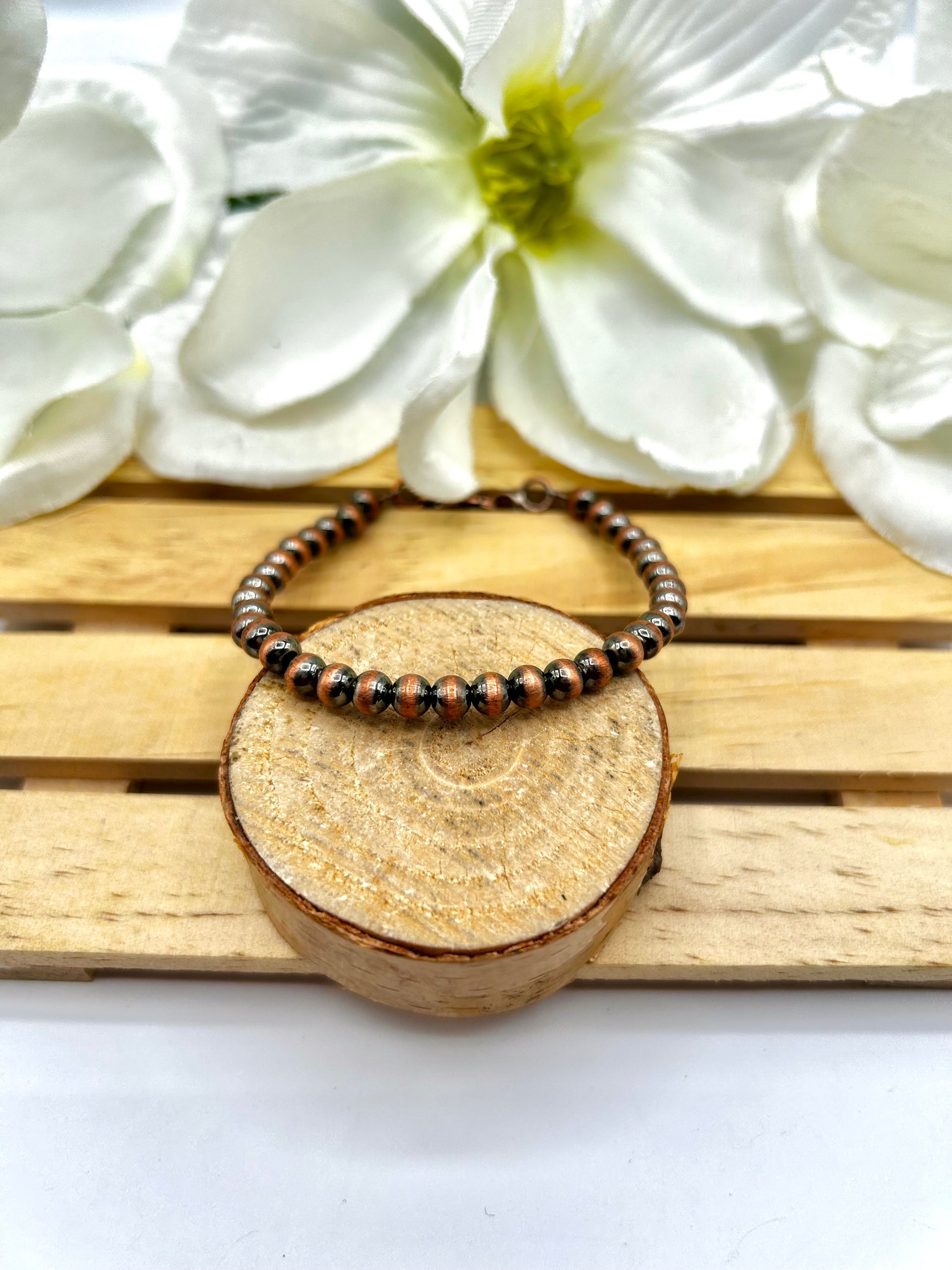 Navajo Made 4 MM Saucer Bead Link Bracelet