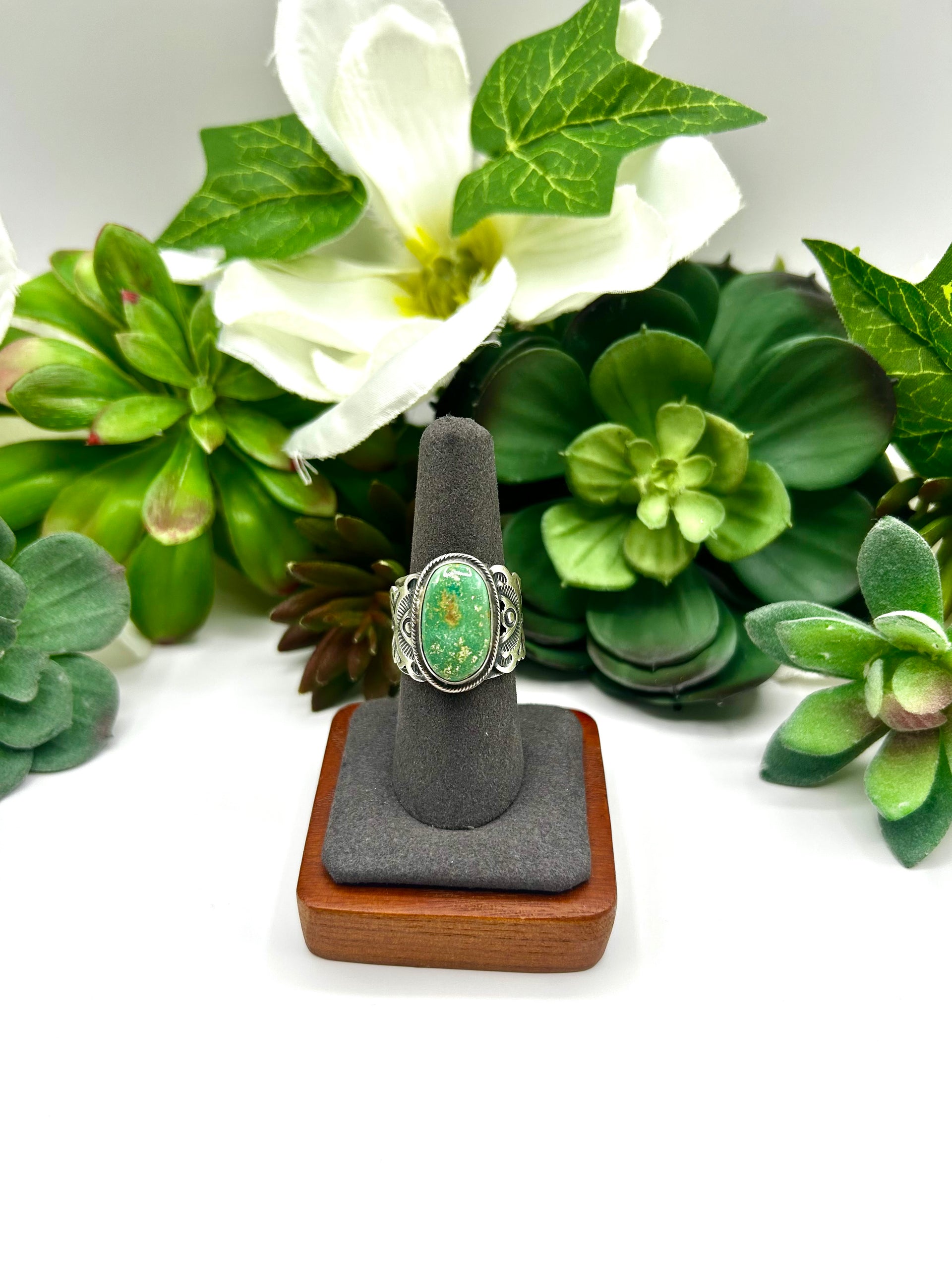 Boyd Ashley Green Royston & Sterling Silver Ring Size 7.75