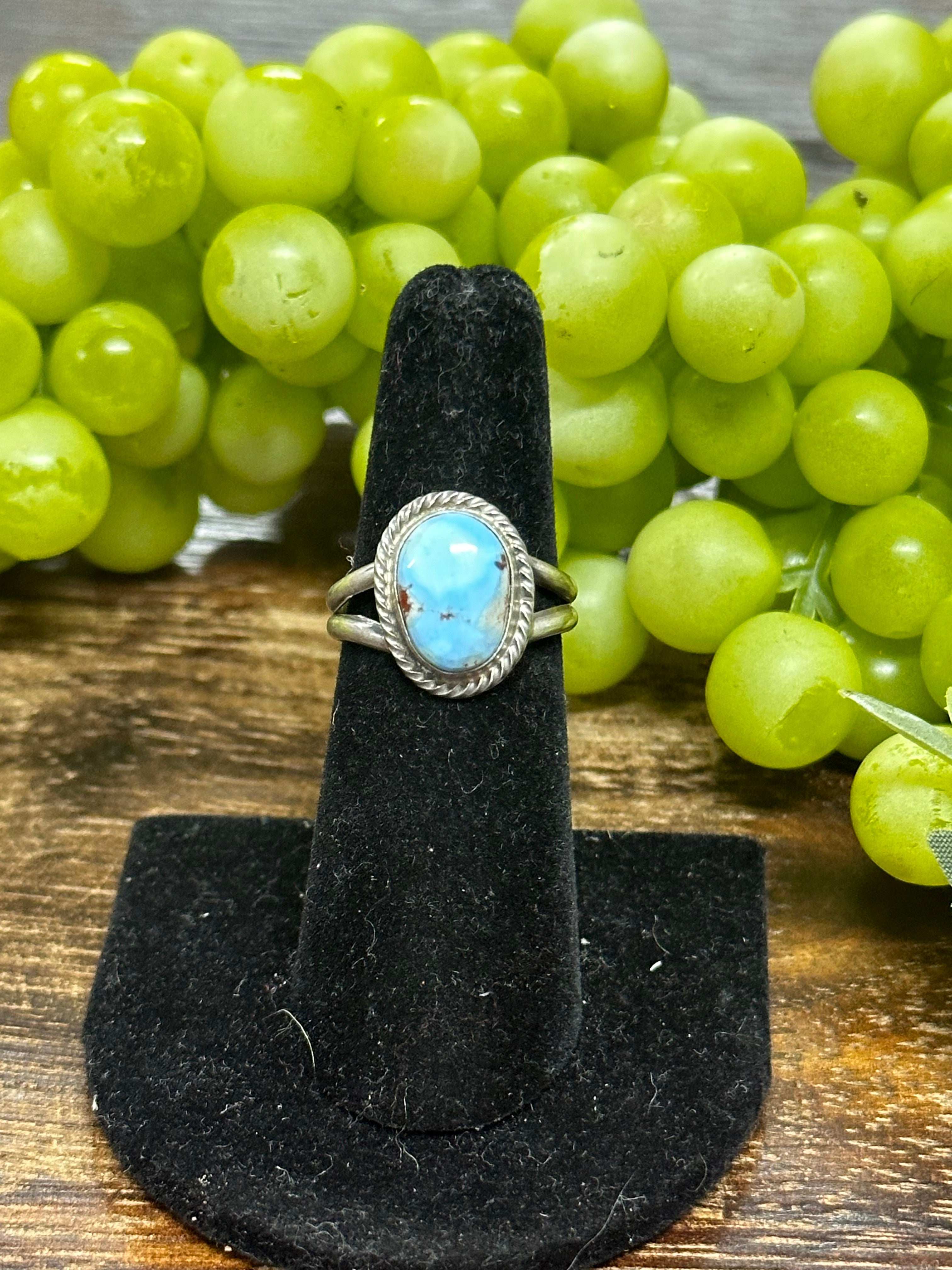 Navajo Made Golden Hills Turquoise & Sterling Silver Ring