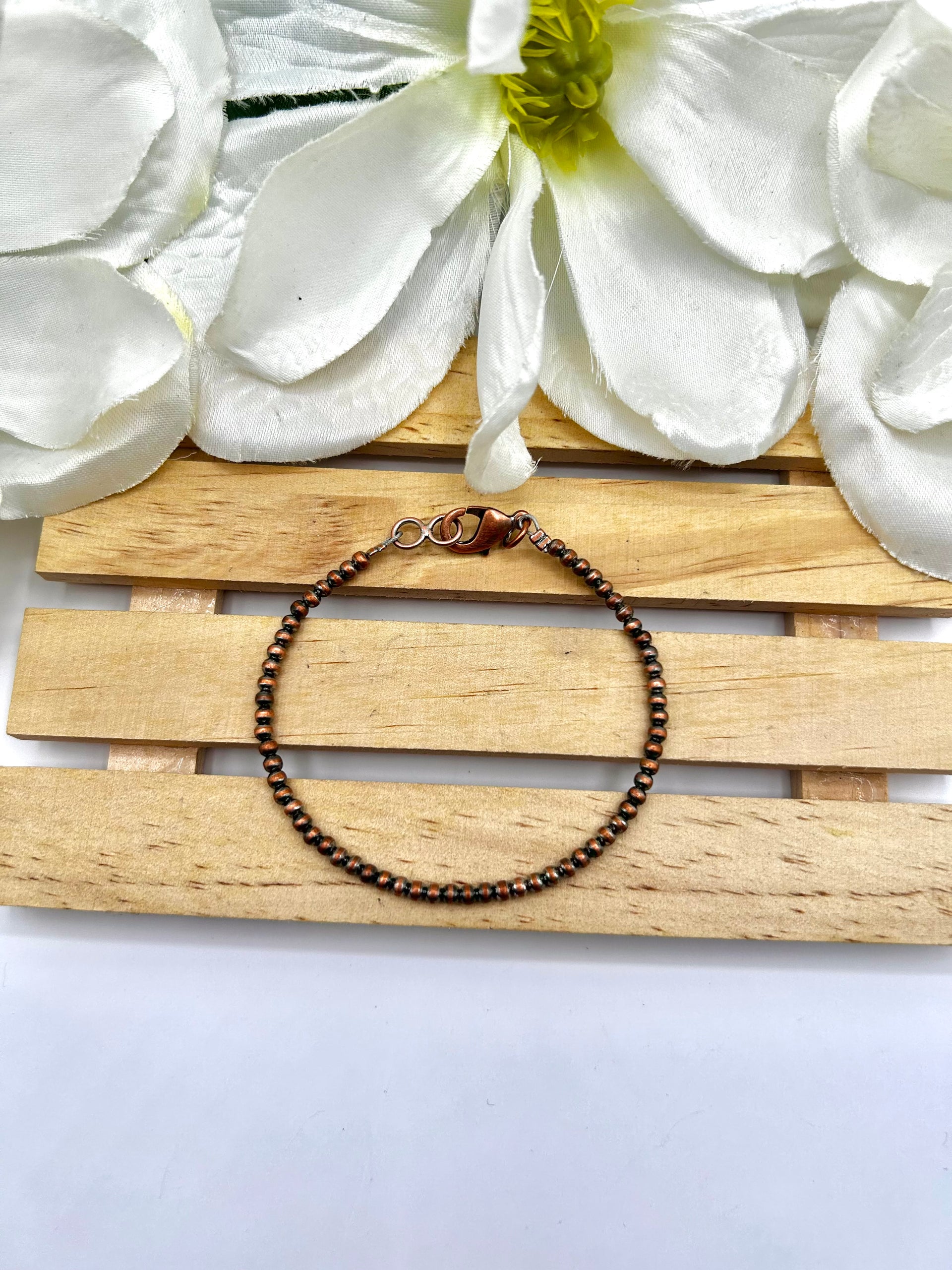 Navajo Made Strung 4 MM Copper Link Bracelet