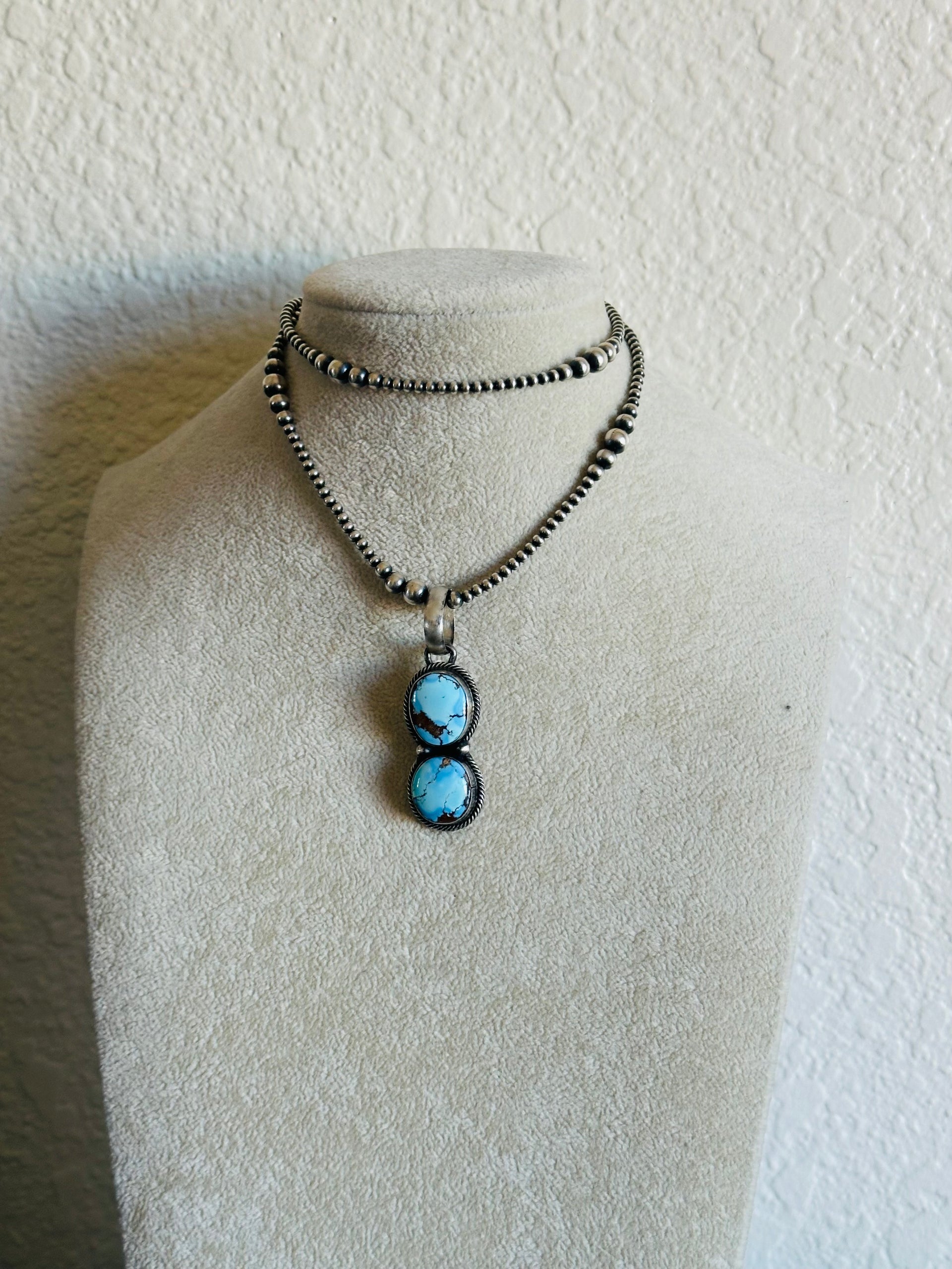 Darrin Livingston Golden Hills Turquoise & Sterling Silver Pendant