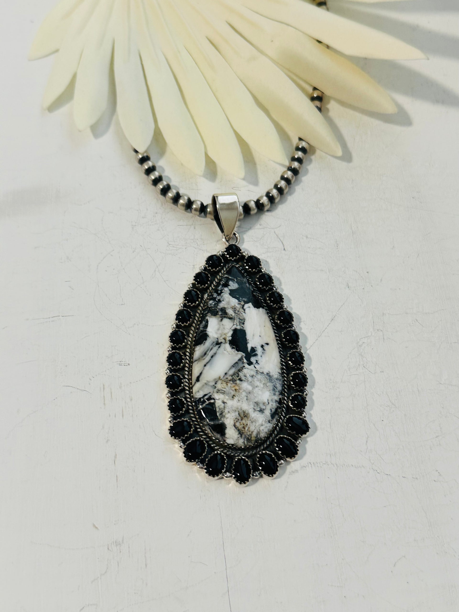 Southwest Handmade Multi Stone & Sterling Silver Cluster Pendant