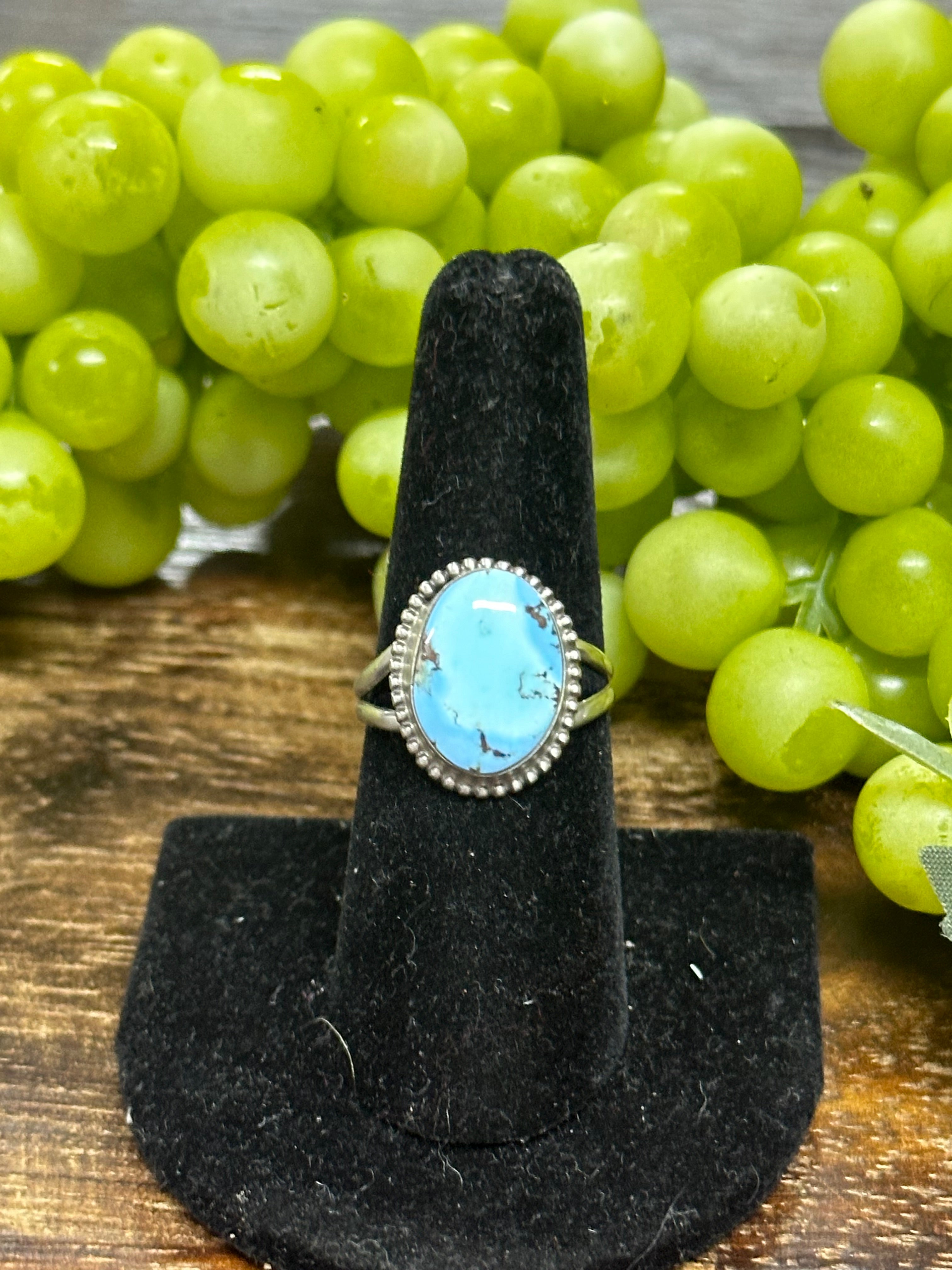 Navajo Made Golden Hills Turquoise & Sterling Silver Ring