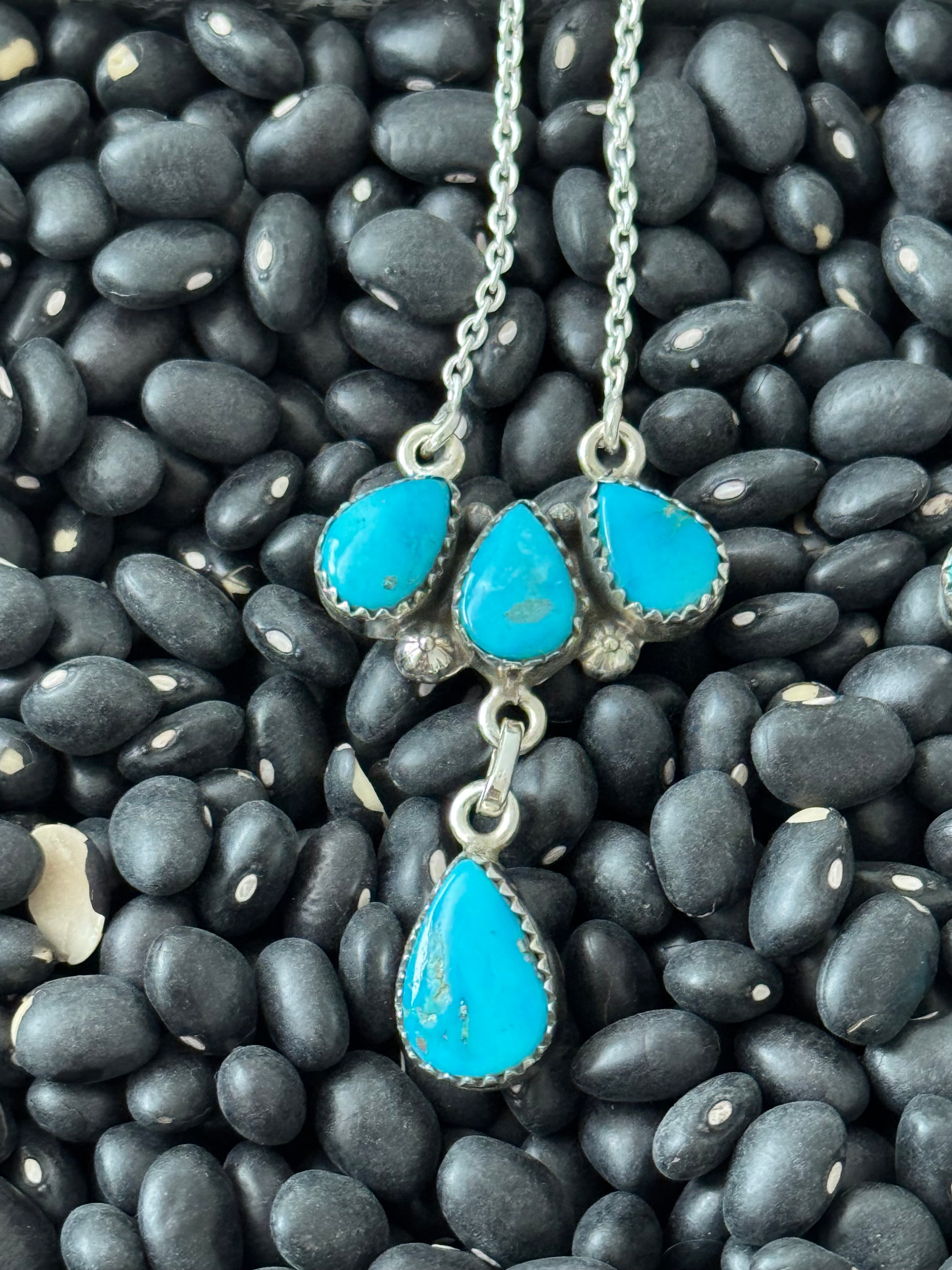 Southwest Valley Blue Turquoise & Sterling Silver Necklace