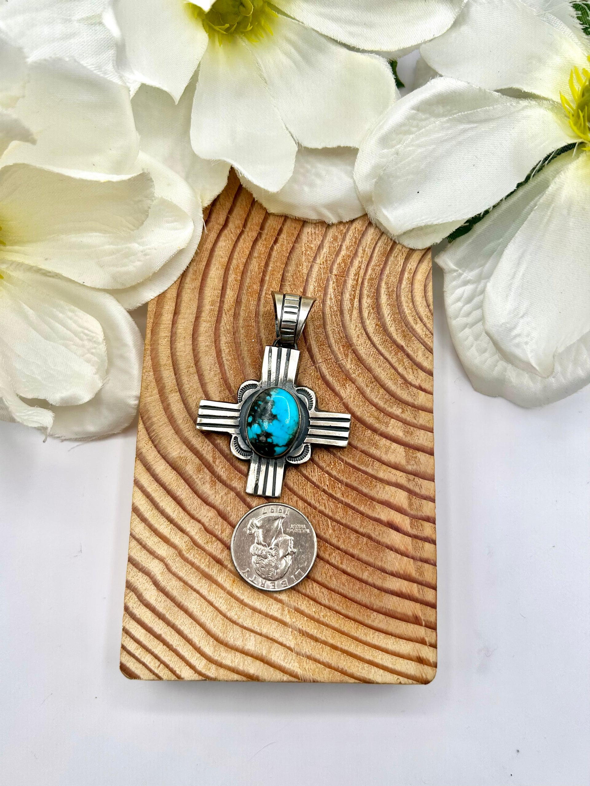 Chimney Butte Kingman Turquoise & Sterling Silver Pendant