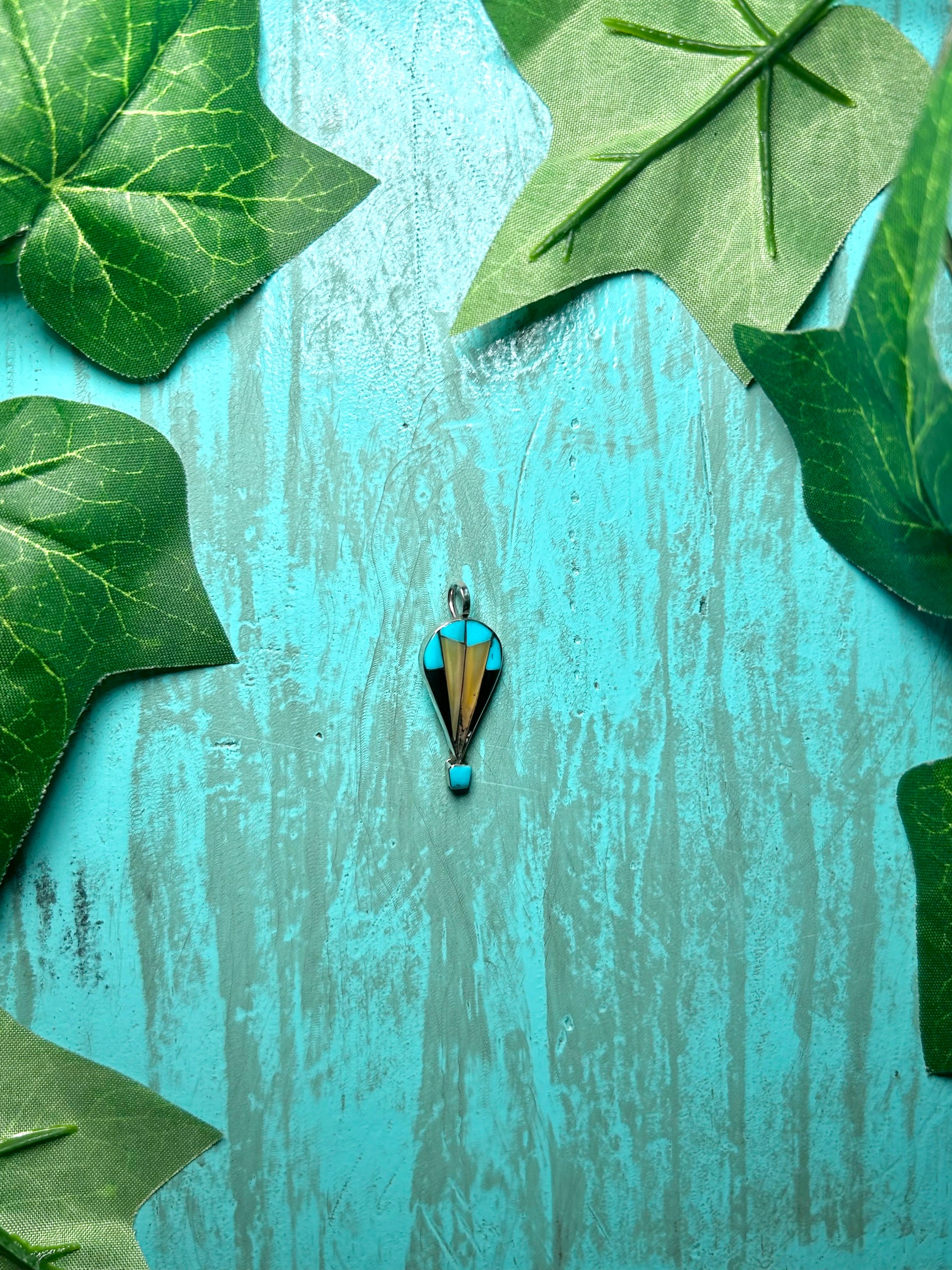 Zuni Multi Stone & Sterling Silver Pendant