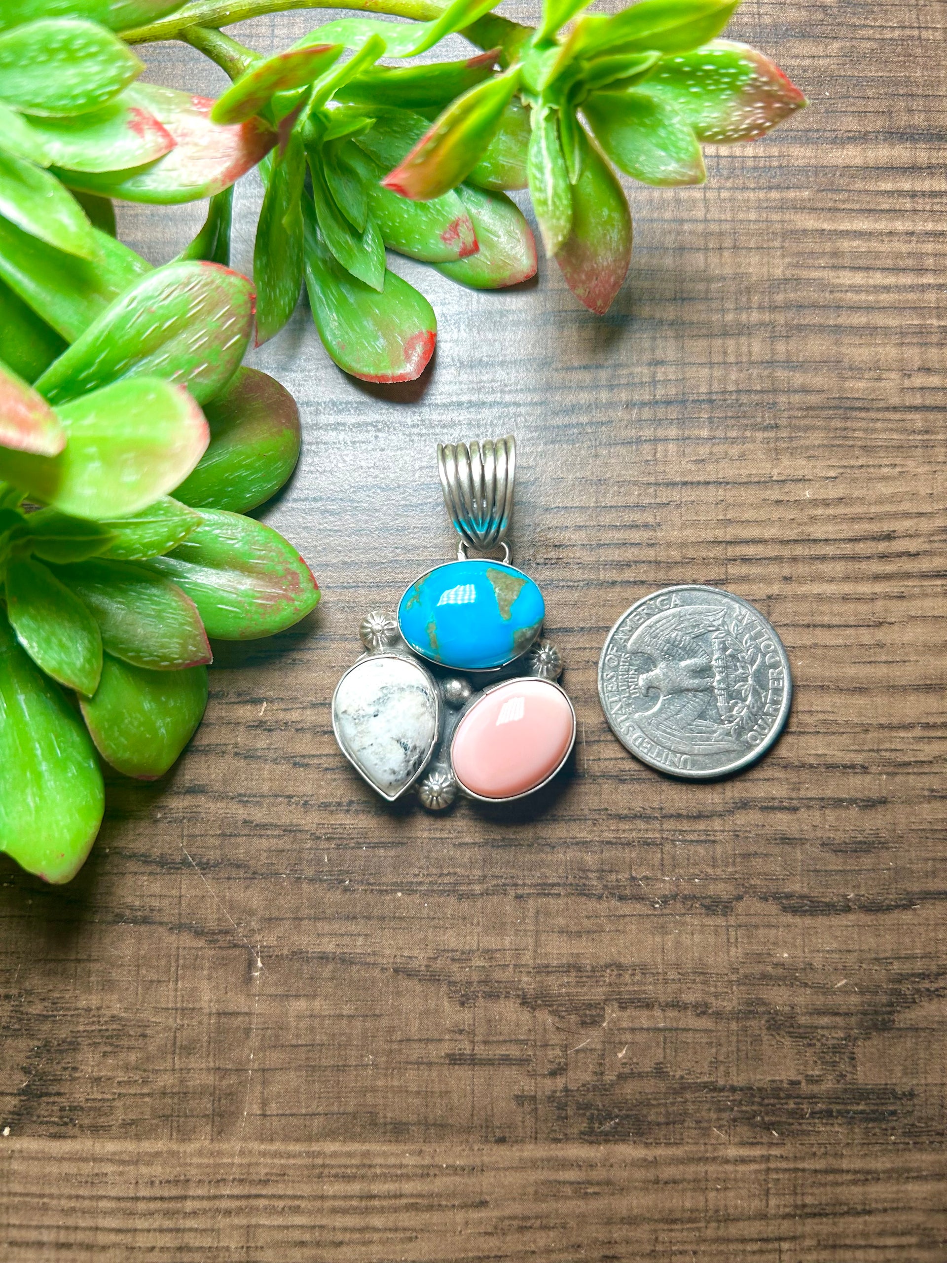 Boyd Ashley Multi Stone & Sterling Silver Pendant