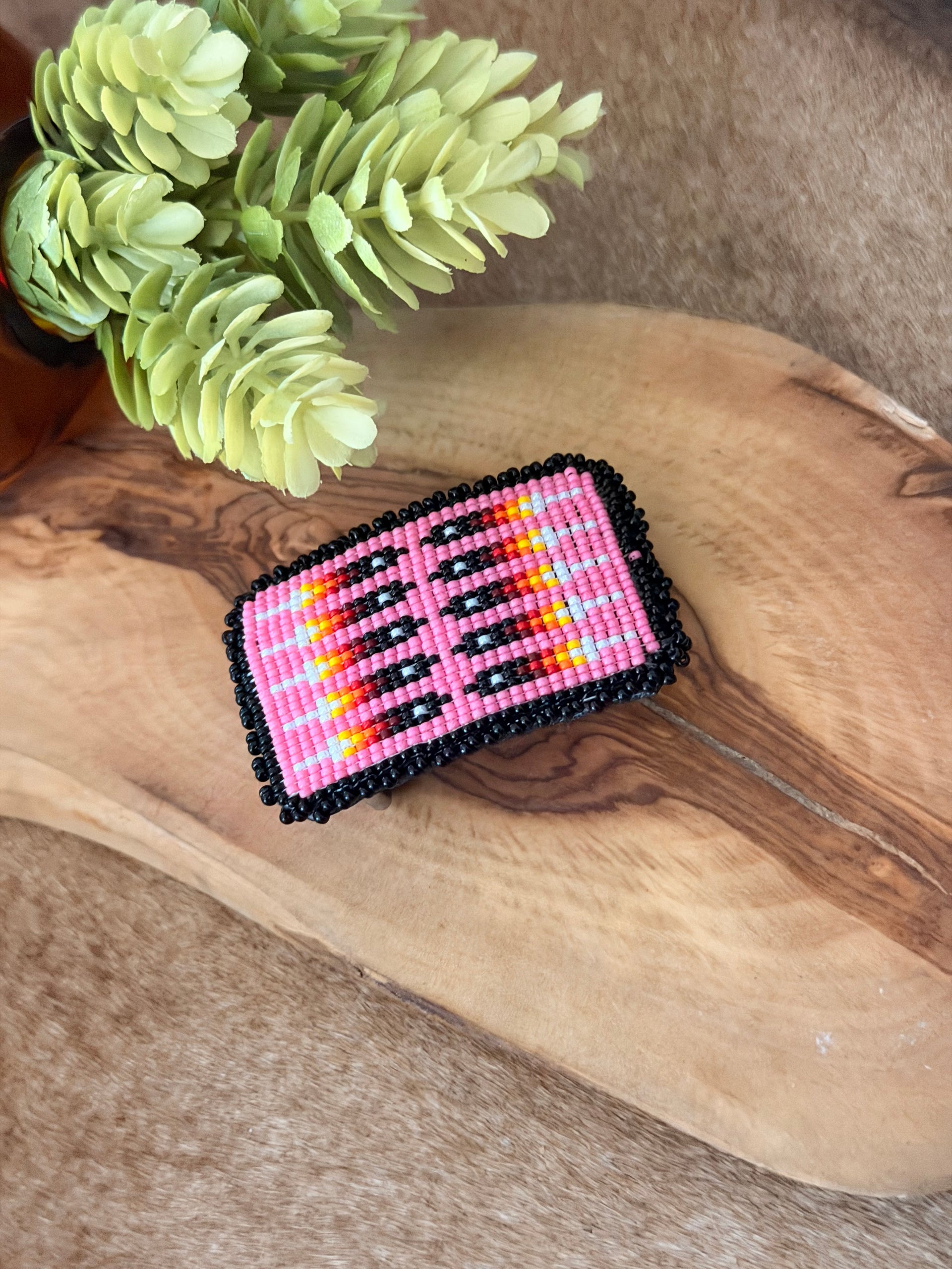 Navajo Handmade Multi Beaded Belt Buckle
