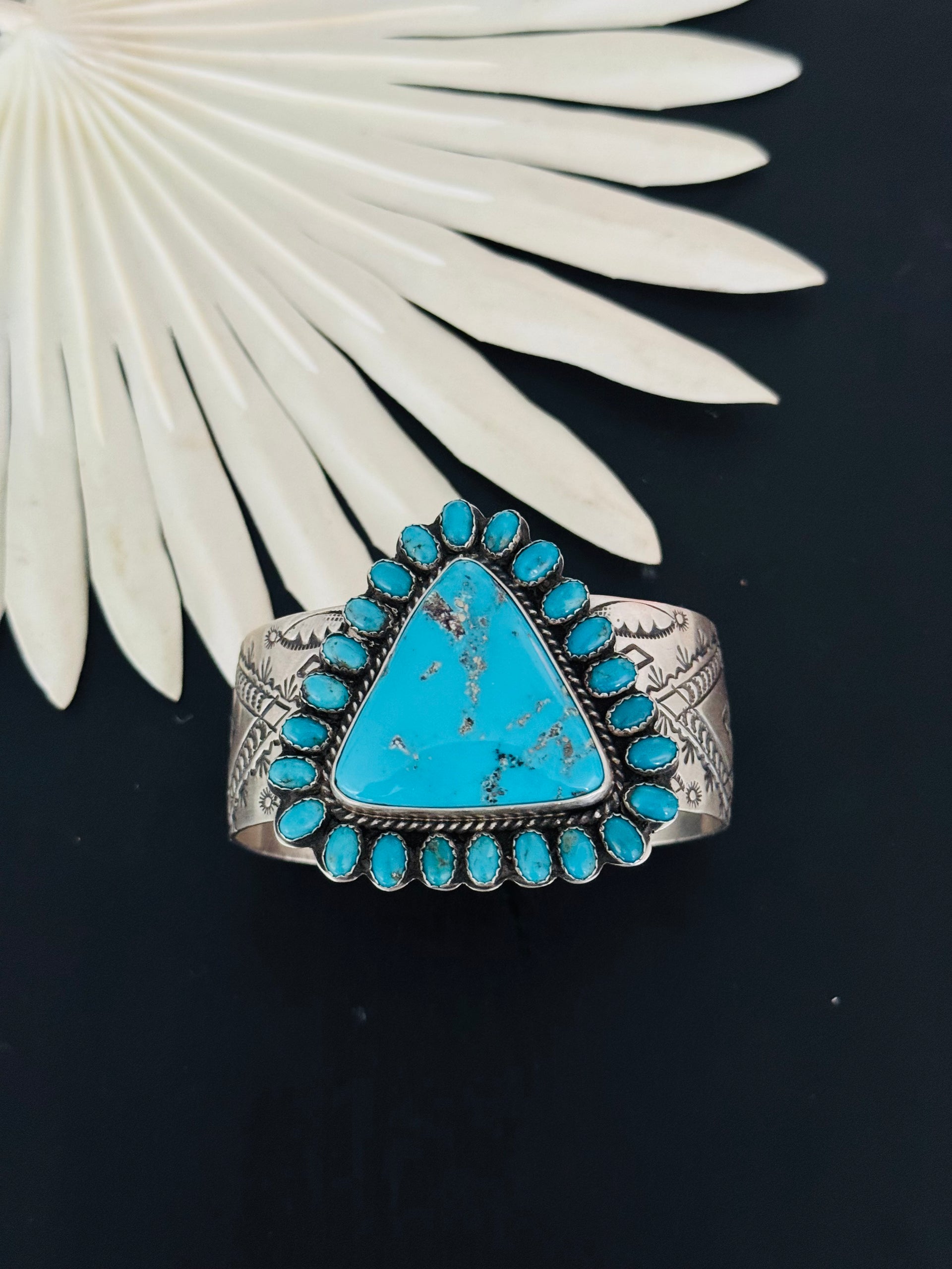 Leroy James Kingman Turquoise & Sterling Silver Cuff Bracelet