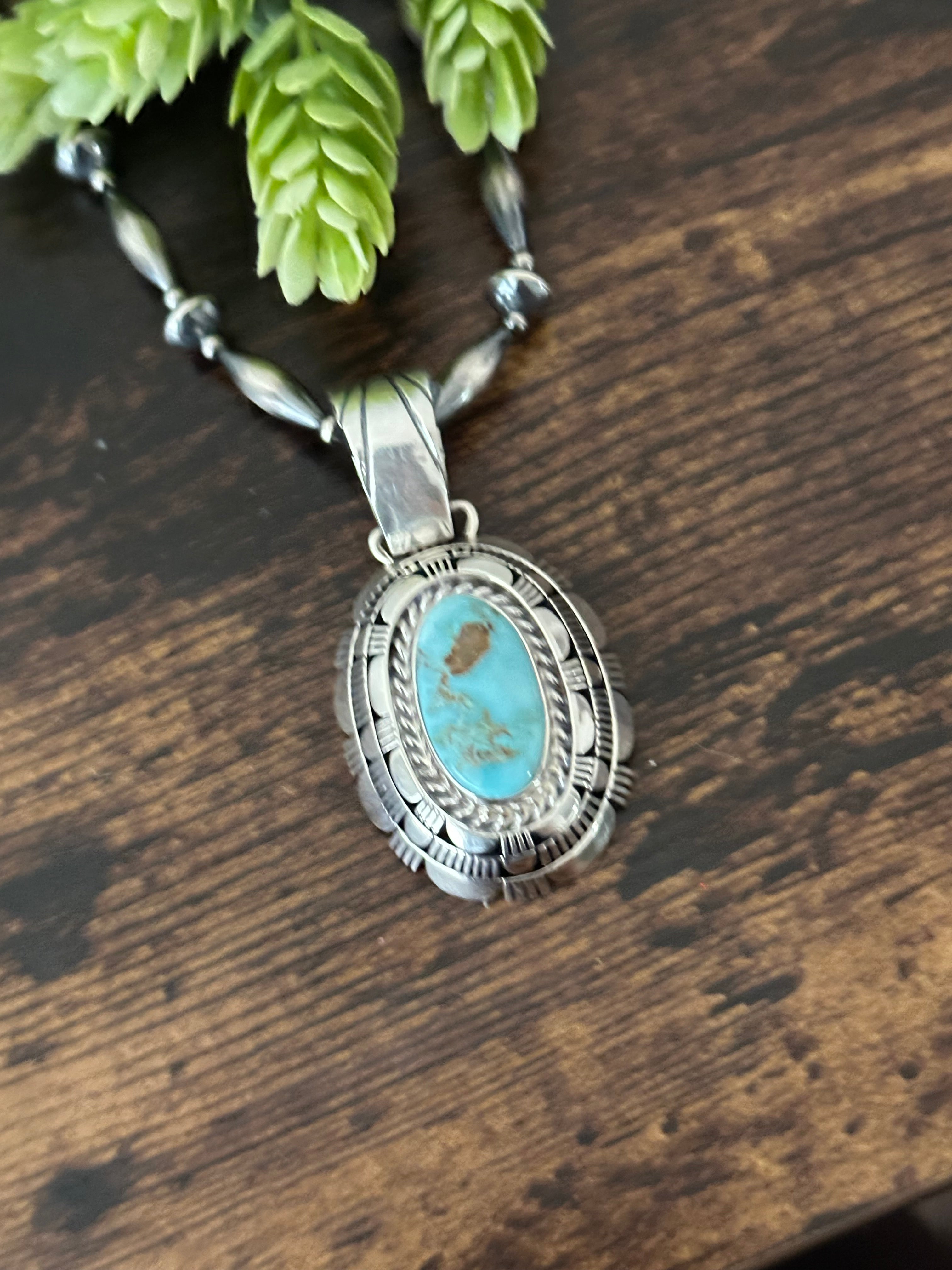 John Nelson Cry Creek Turquoise & Sterling Silver Pendant