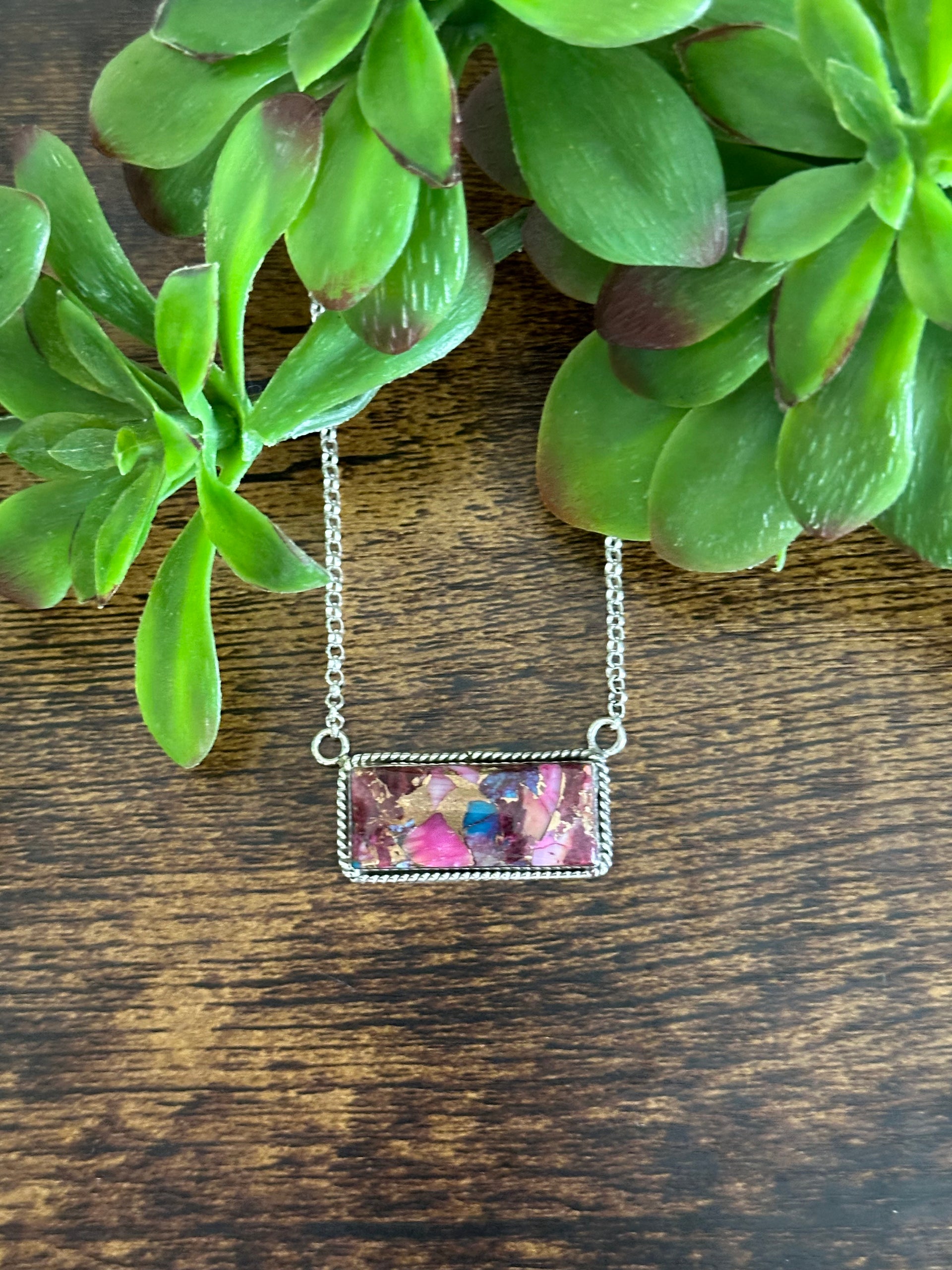 Southwest Made Mohave Turquoise & Sterling Silver Necklace