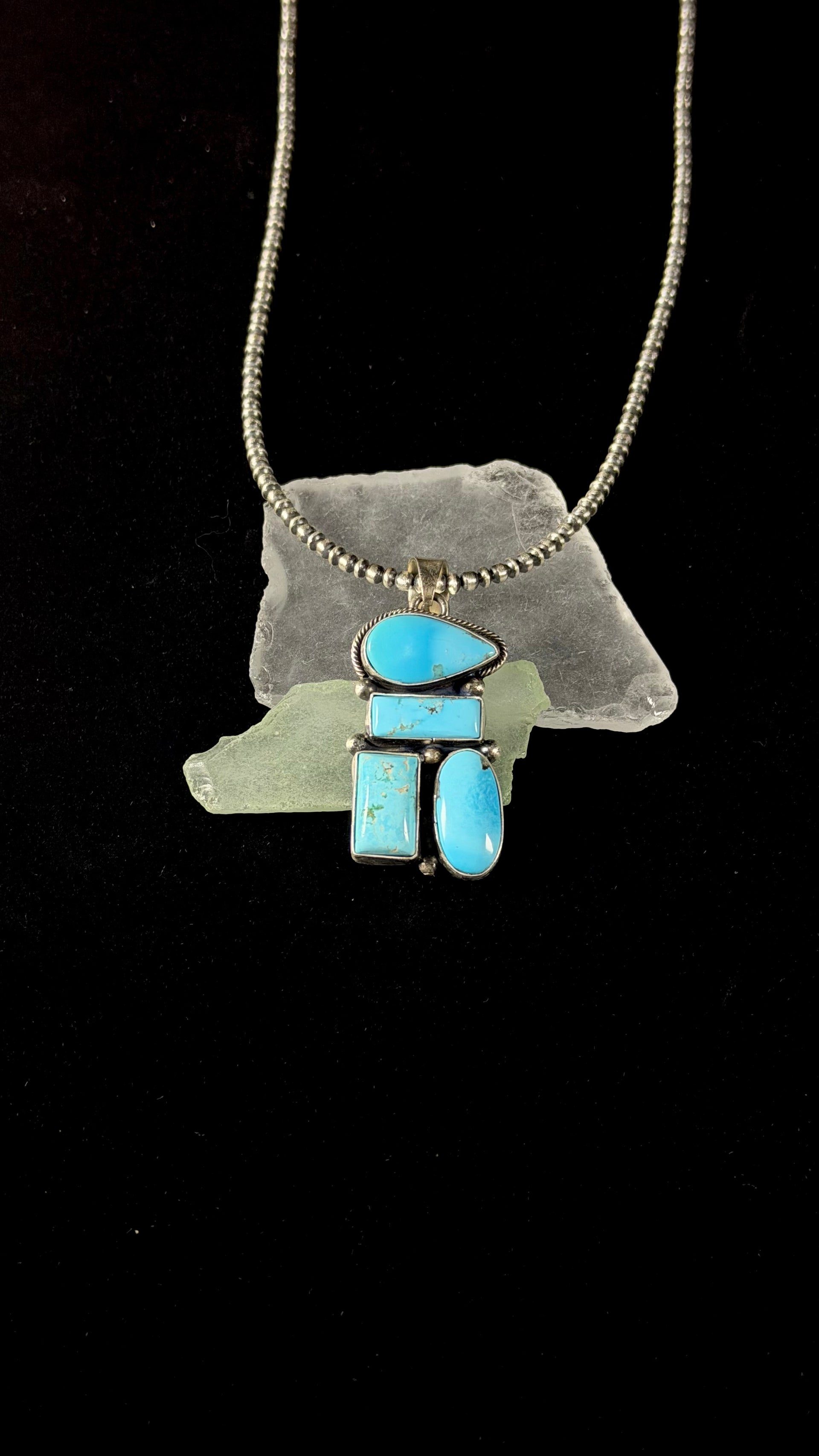 Jameson Garcia Blue Ridge Turquoise & Sterling Silver Cluster Pendant