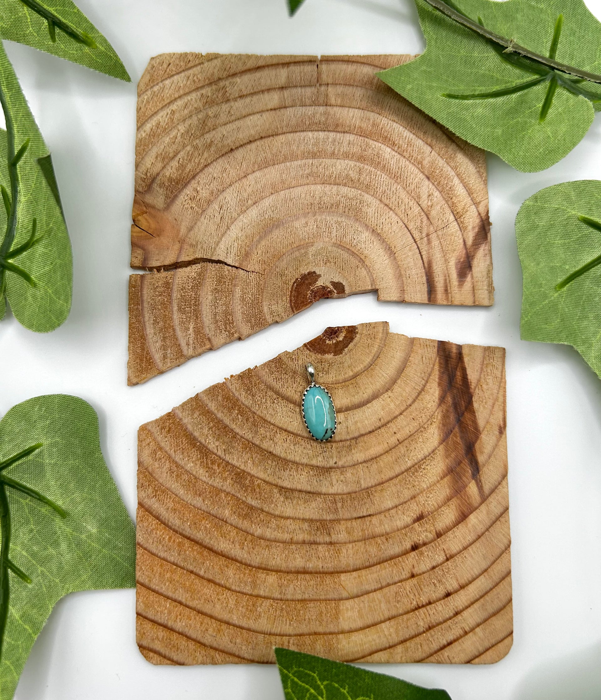 Navajo Made Kingman Turquoise  & Sterling Silver Pendant