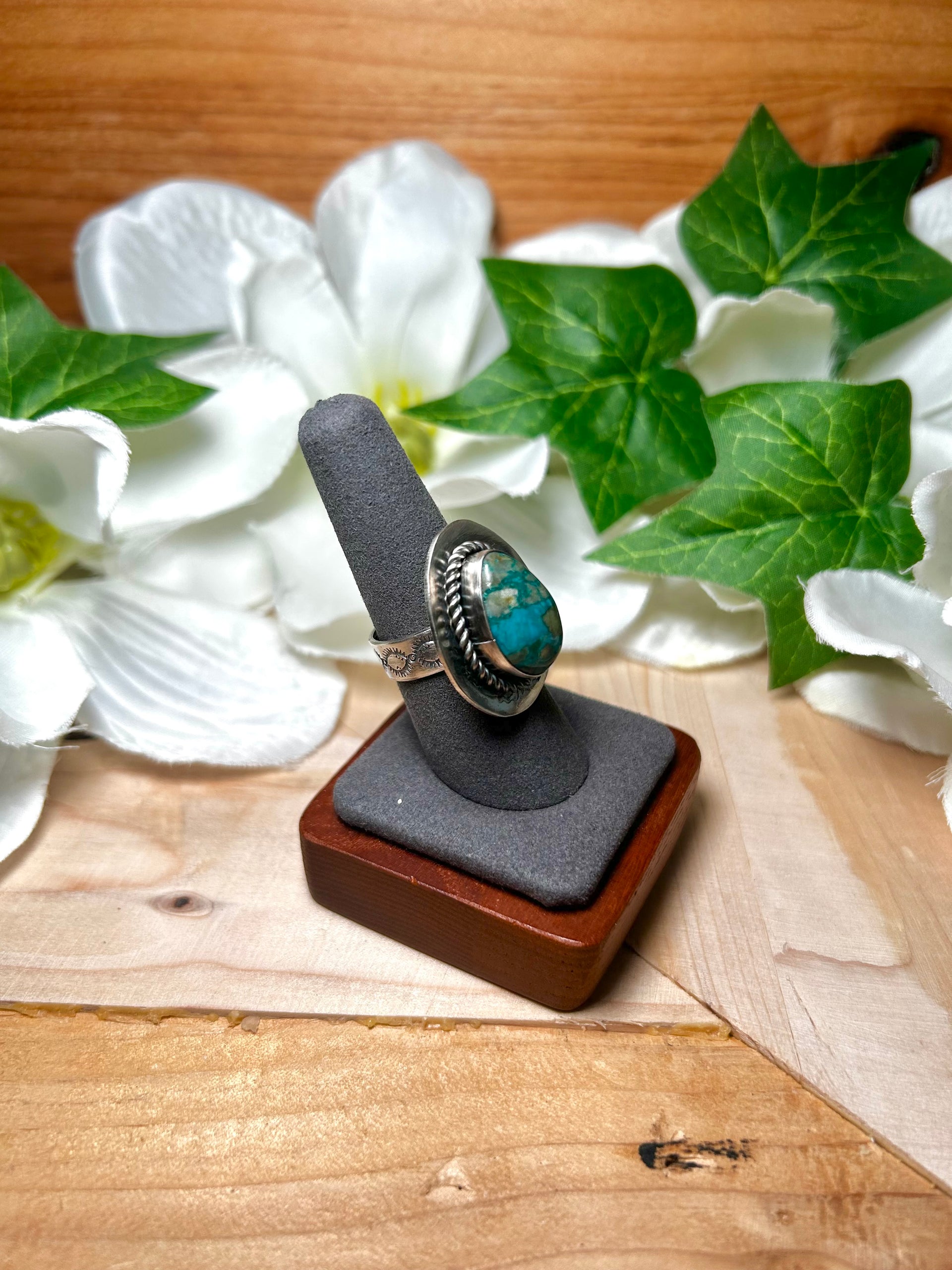 Bessie Skeets Royston Turquoise & Sterling Silver Ring Size 8
