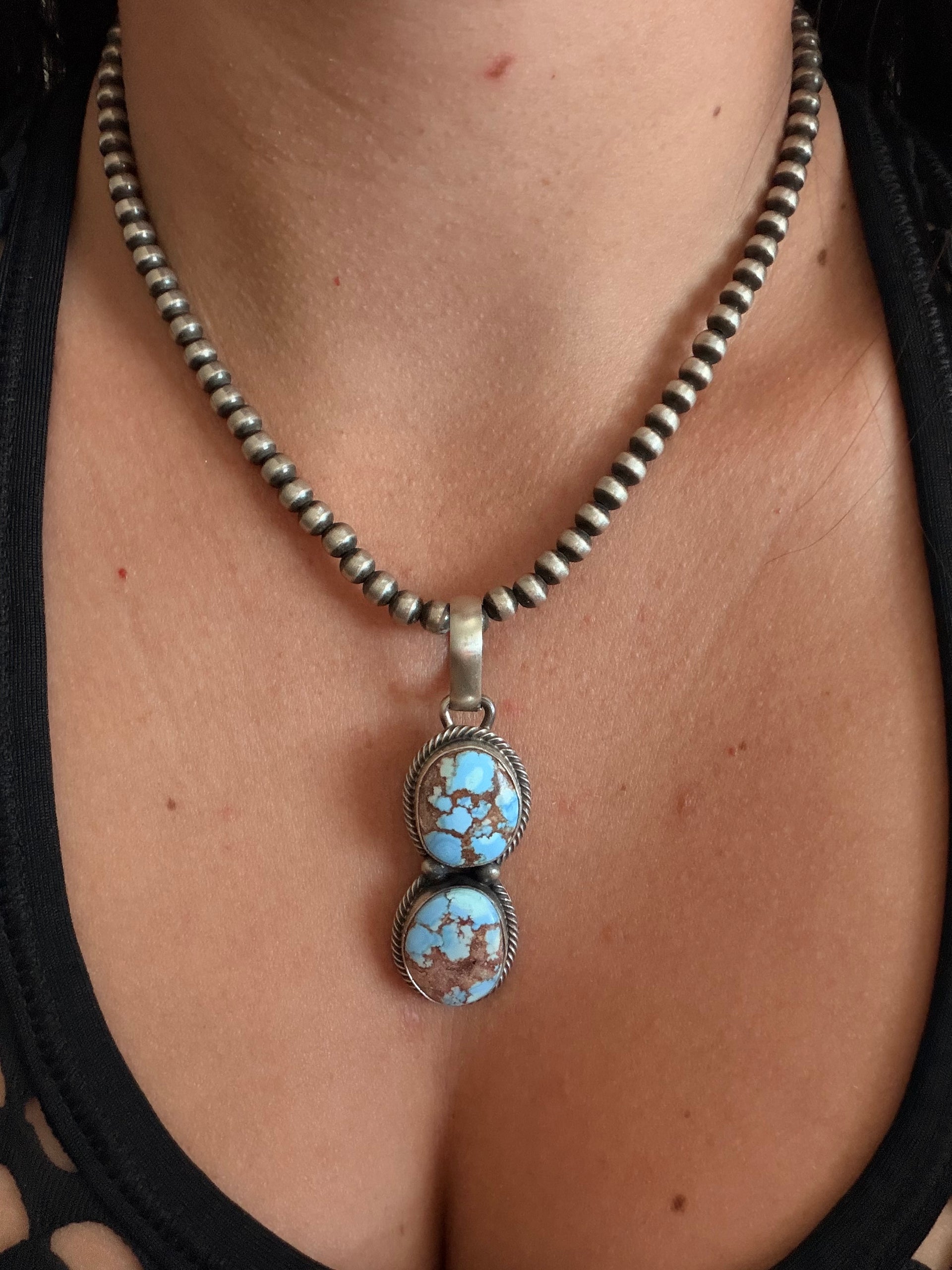 Darrin Livingston Golden Hills Turquoise & Sterling Silver Pendant