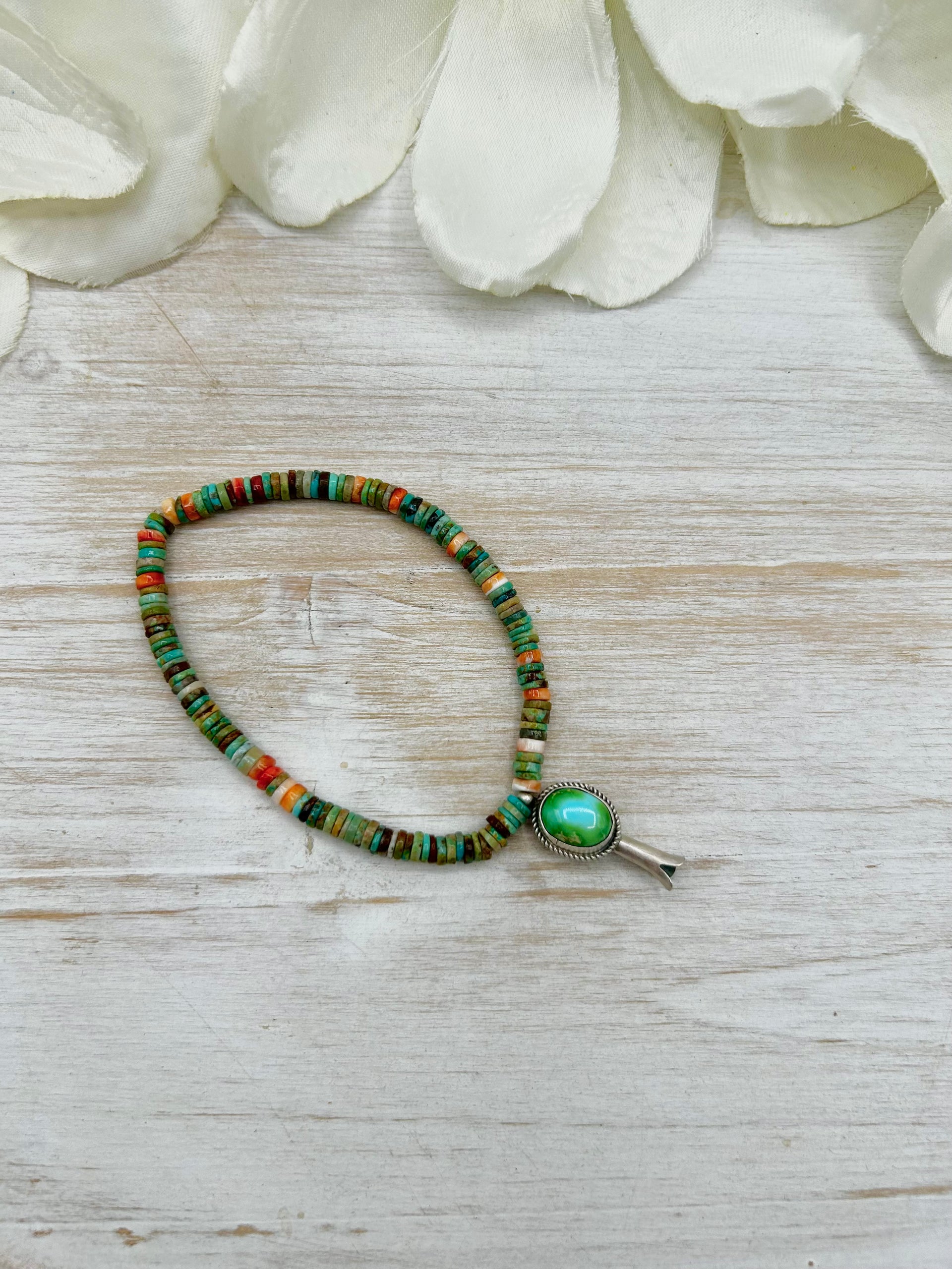 George Rios Multi Stone & Sterling Silver Stretchy Bracelet
