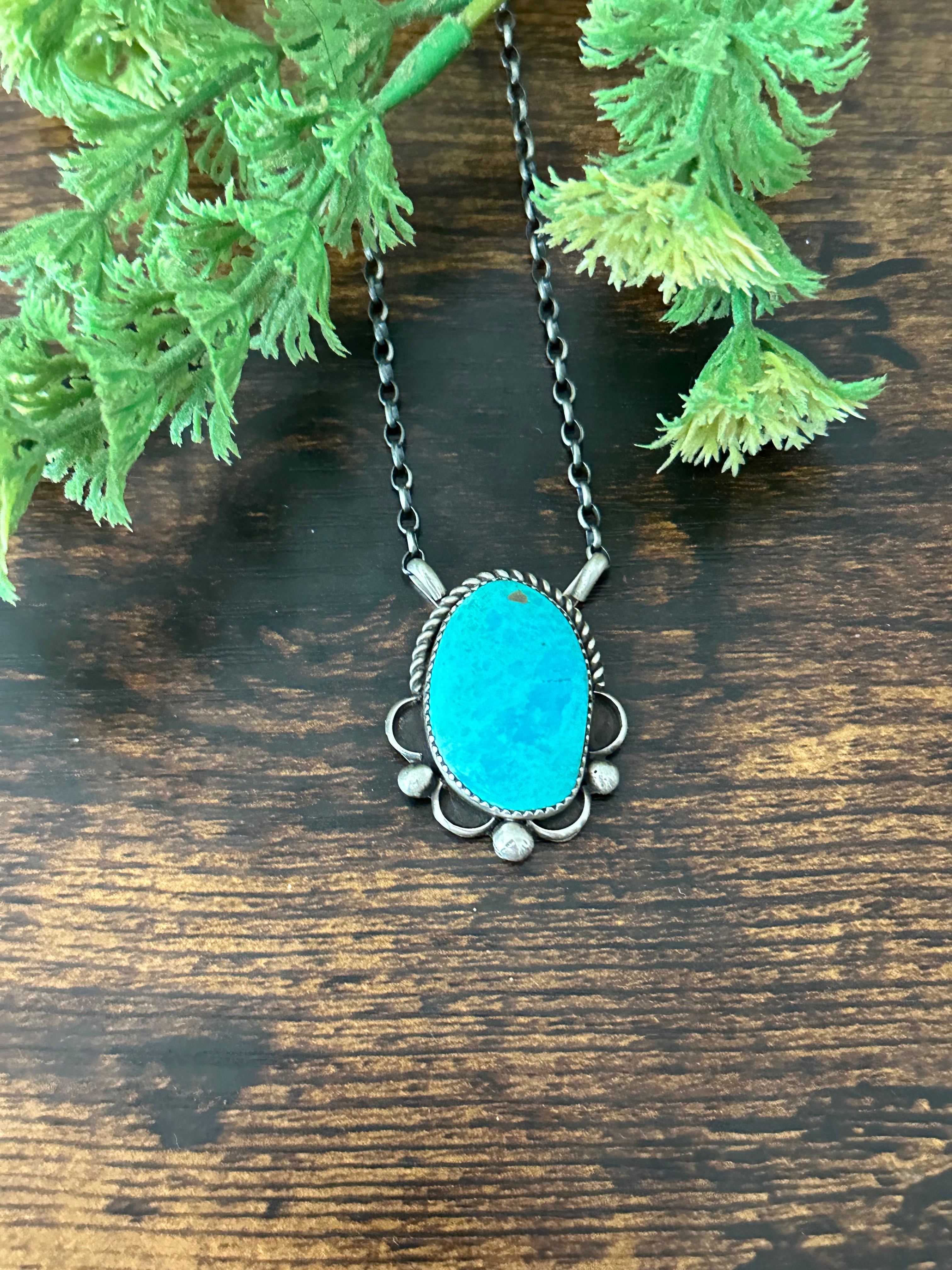 Juanita Mcdonal Kingman Turquoise & Sterling Silver Naja Necklace