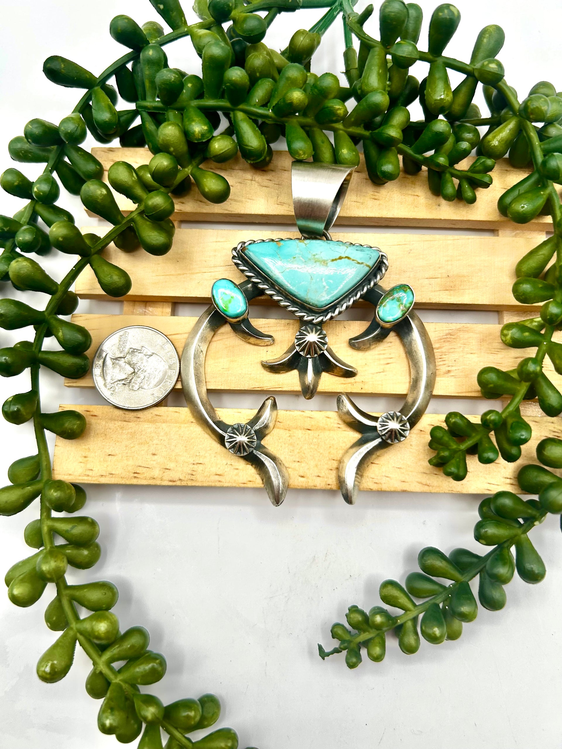 Chimney Butte Mixed Turquoise & Sterling Silver Pendant