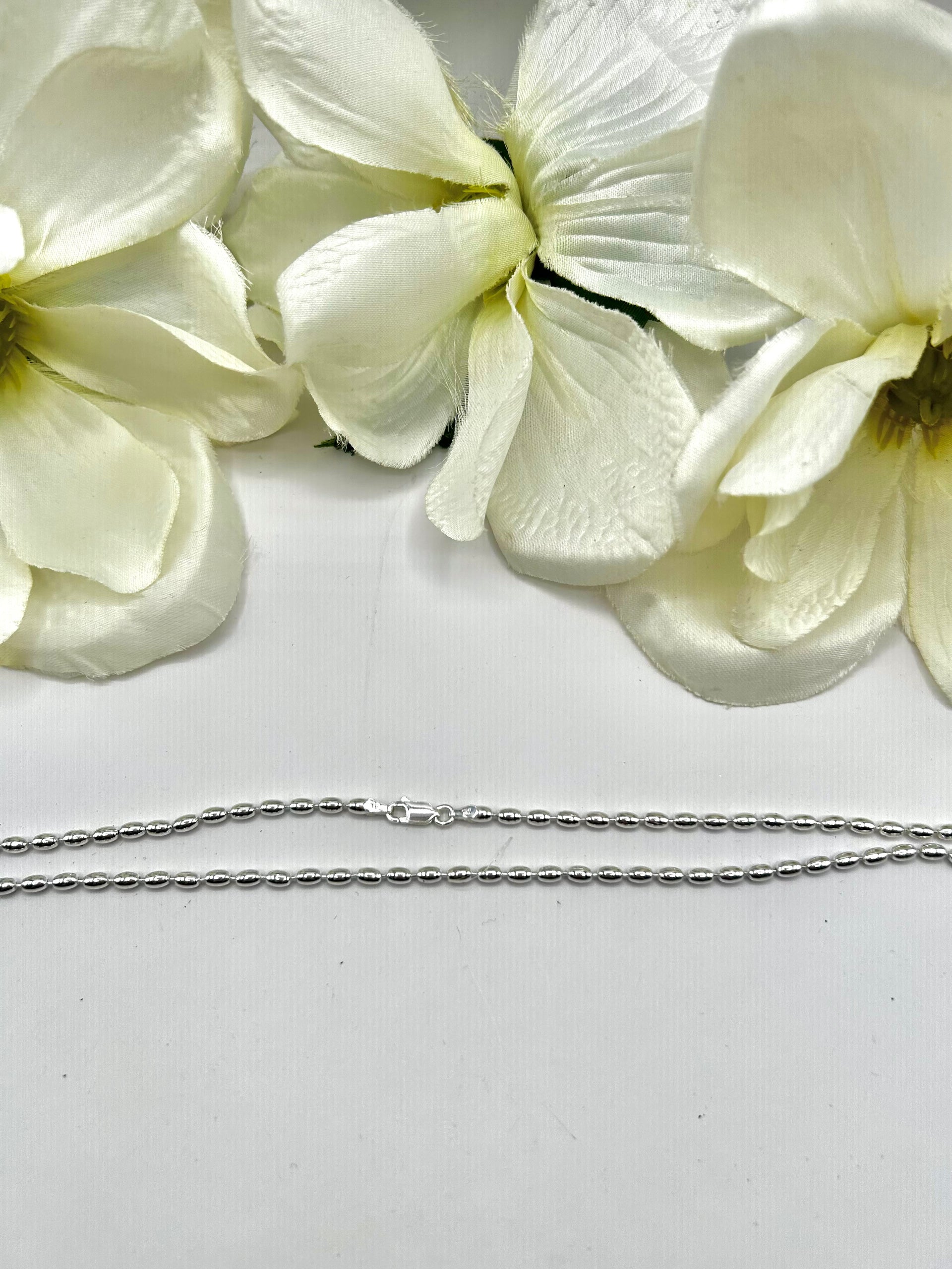 Navajo Made Strung Sterling Silver Necklace
