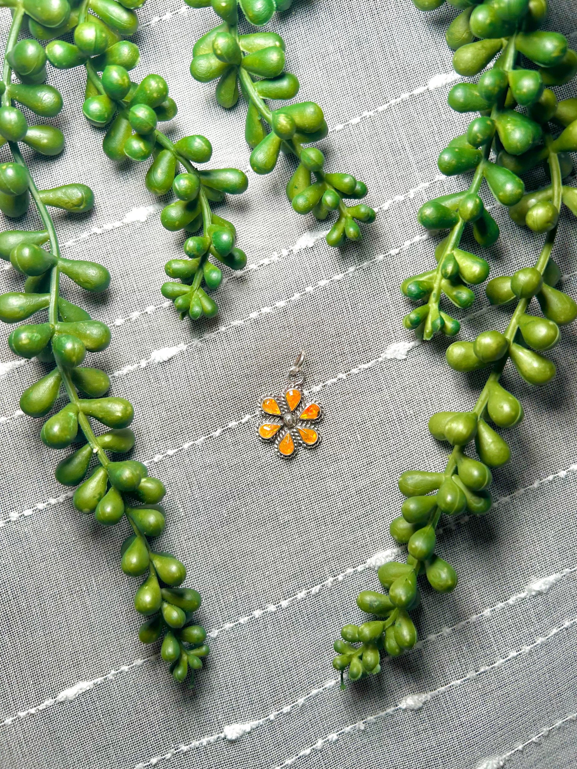 Zuni Made Opal & Sterling Silver Pendant