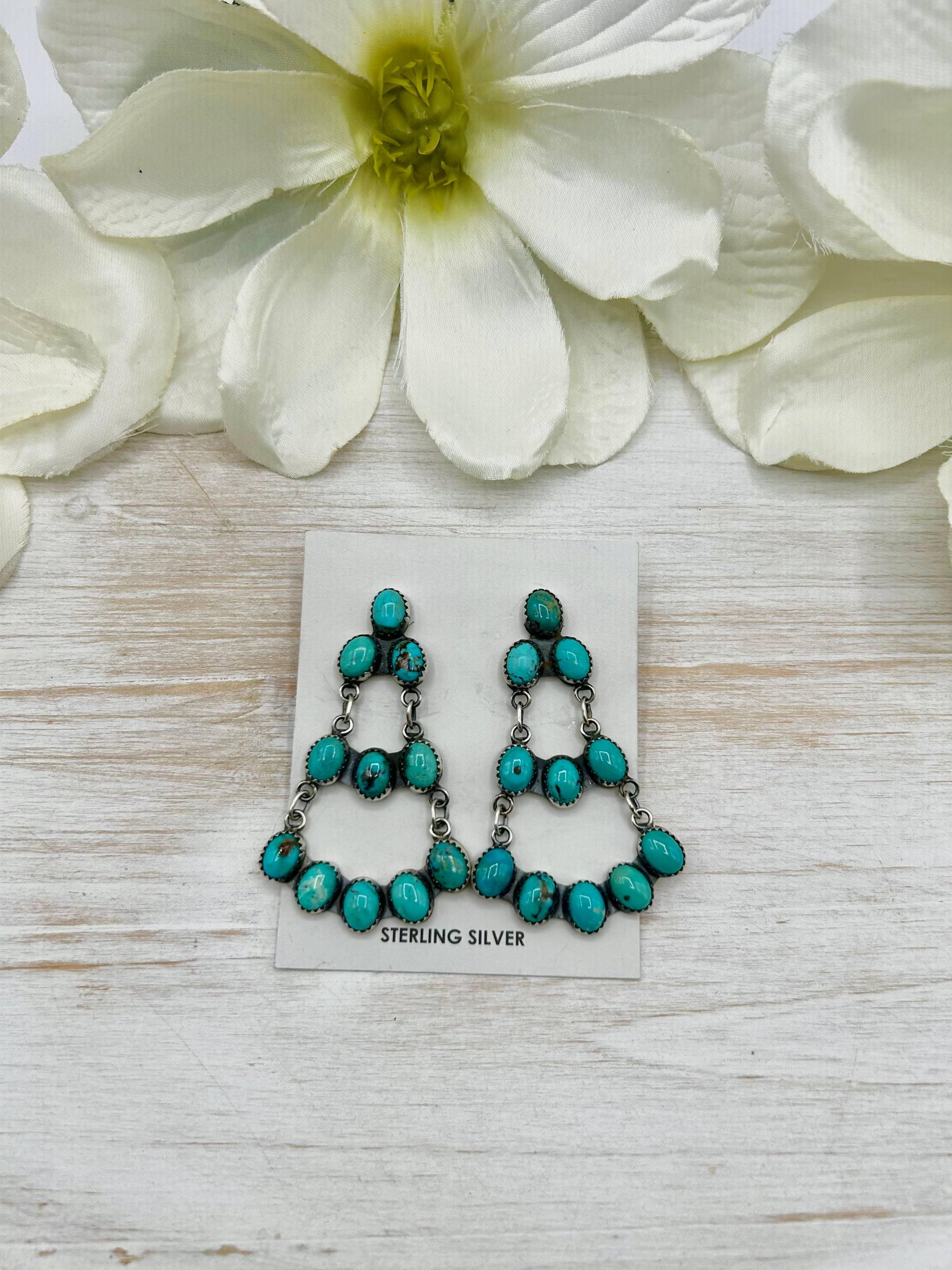 Jennifer Denetclau Egyptian Turquoise & Sterling Silver Post Earrings