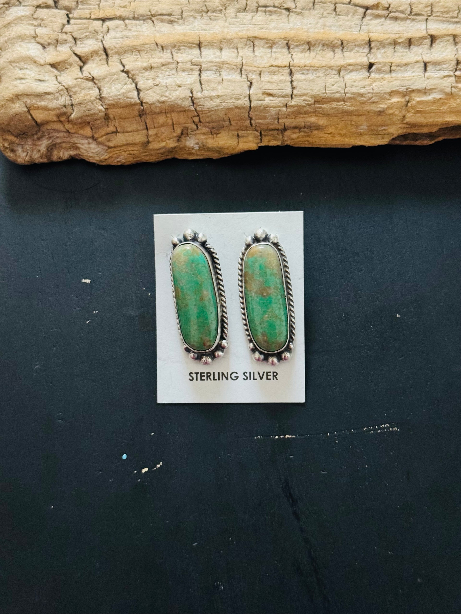 Elouise Kee Royston Turquoise & Sterling Silver Post Earring