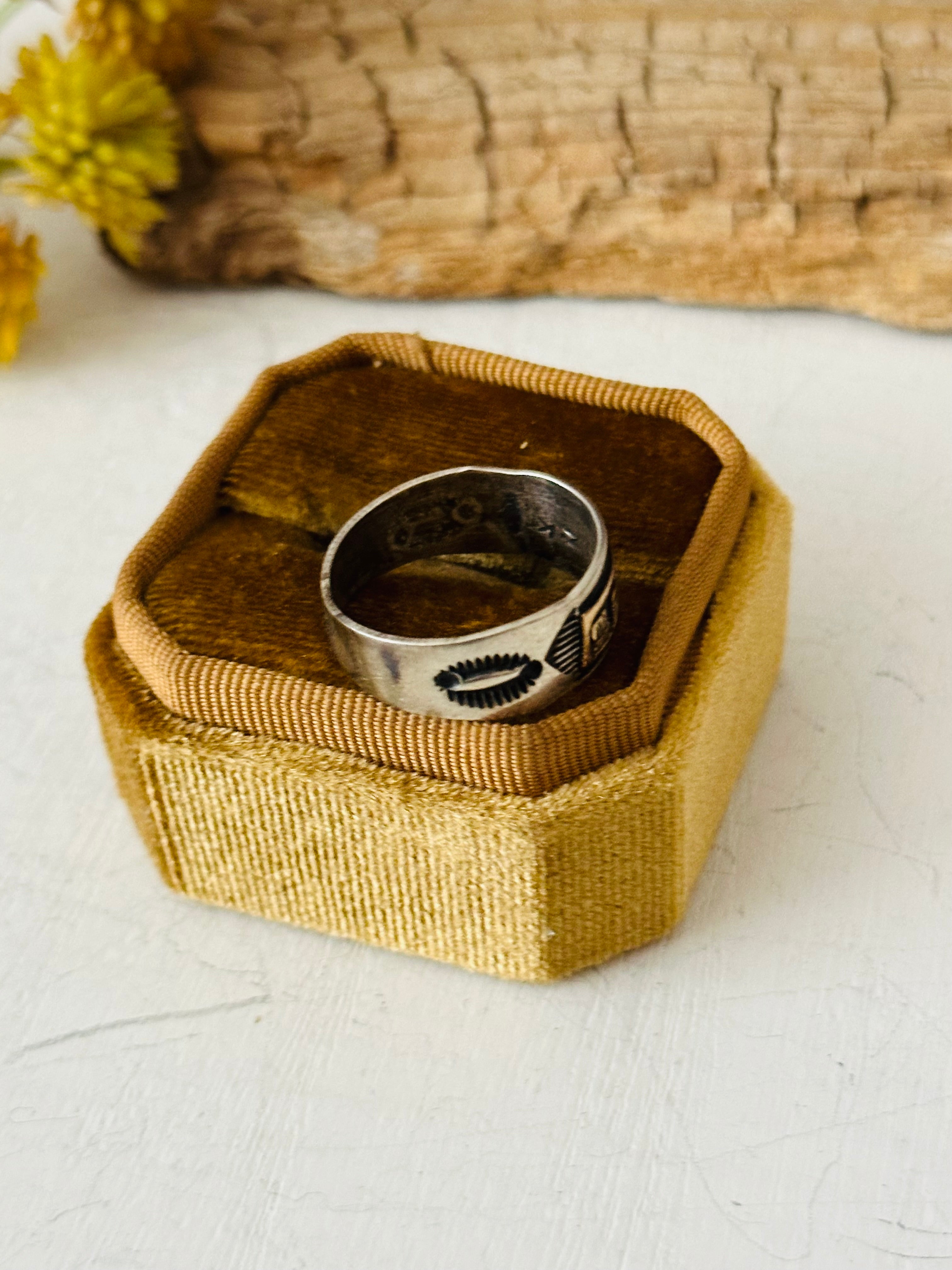 Navajo Made Sterling Silver Story Teller Ring