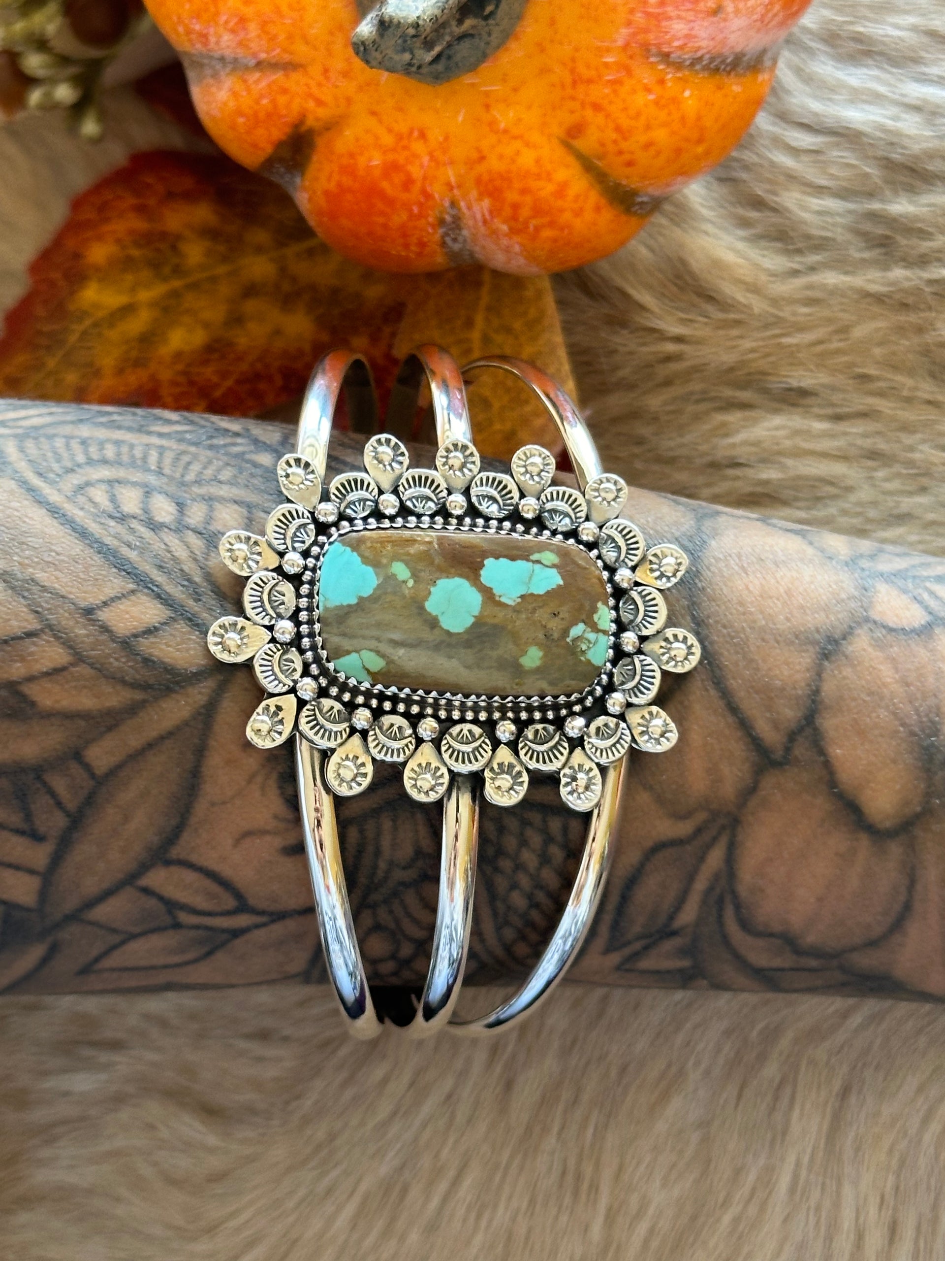 Southwest Made #8 Turquoise & Sterling Silver Cuff Bracelet