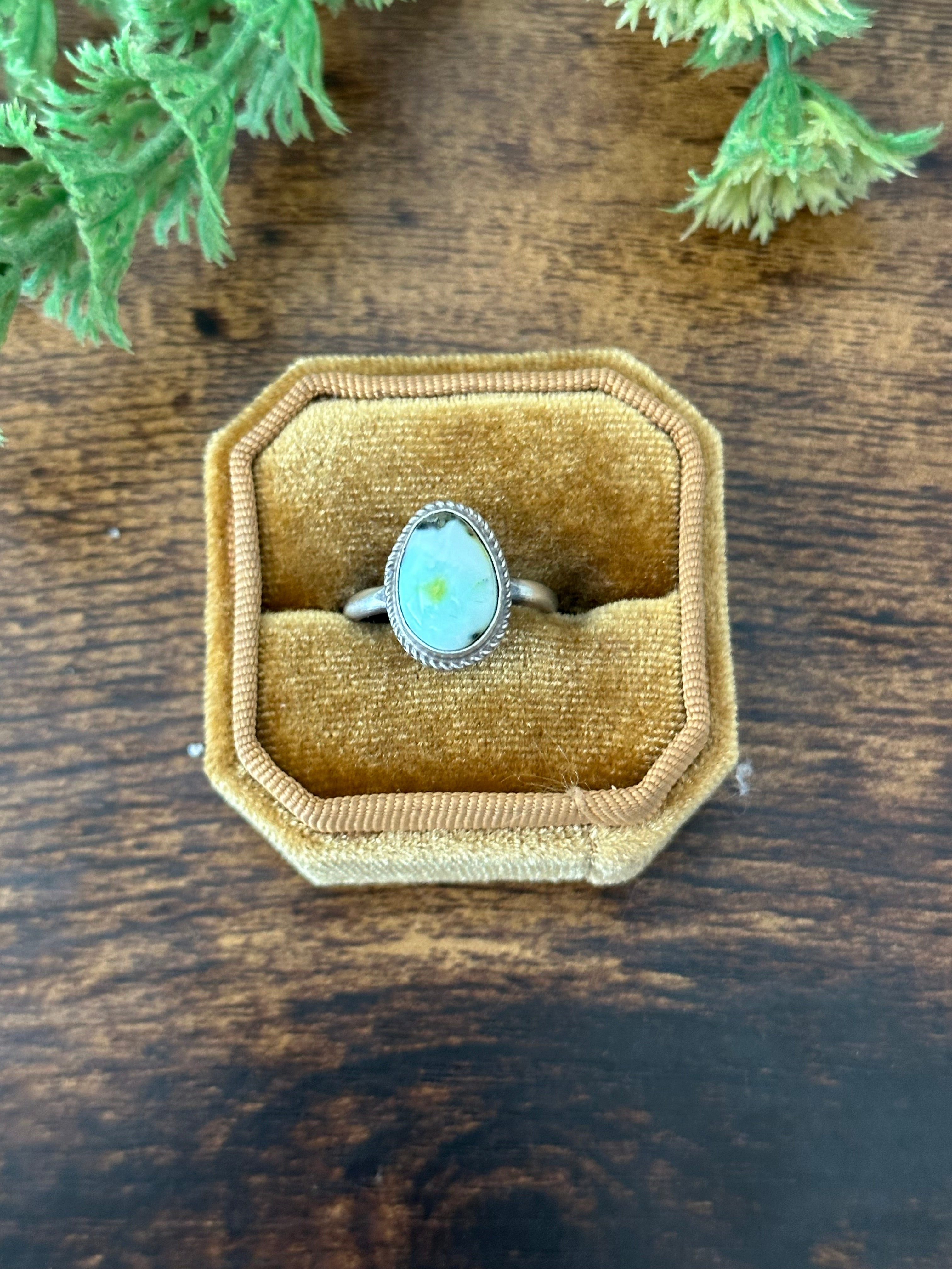 Navajo Handmade Palomino Variscite & Sterling Silver Rings