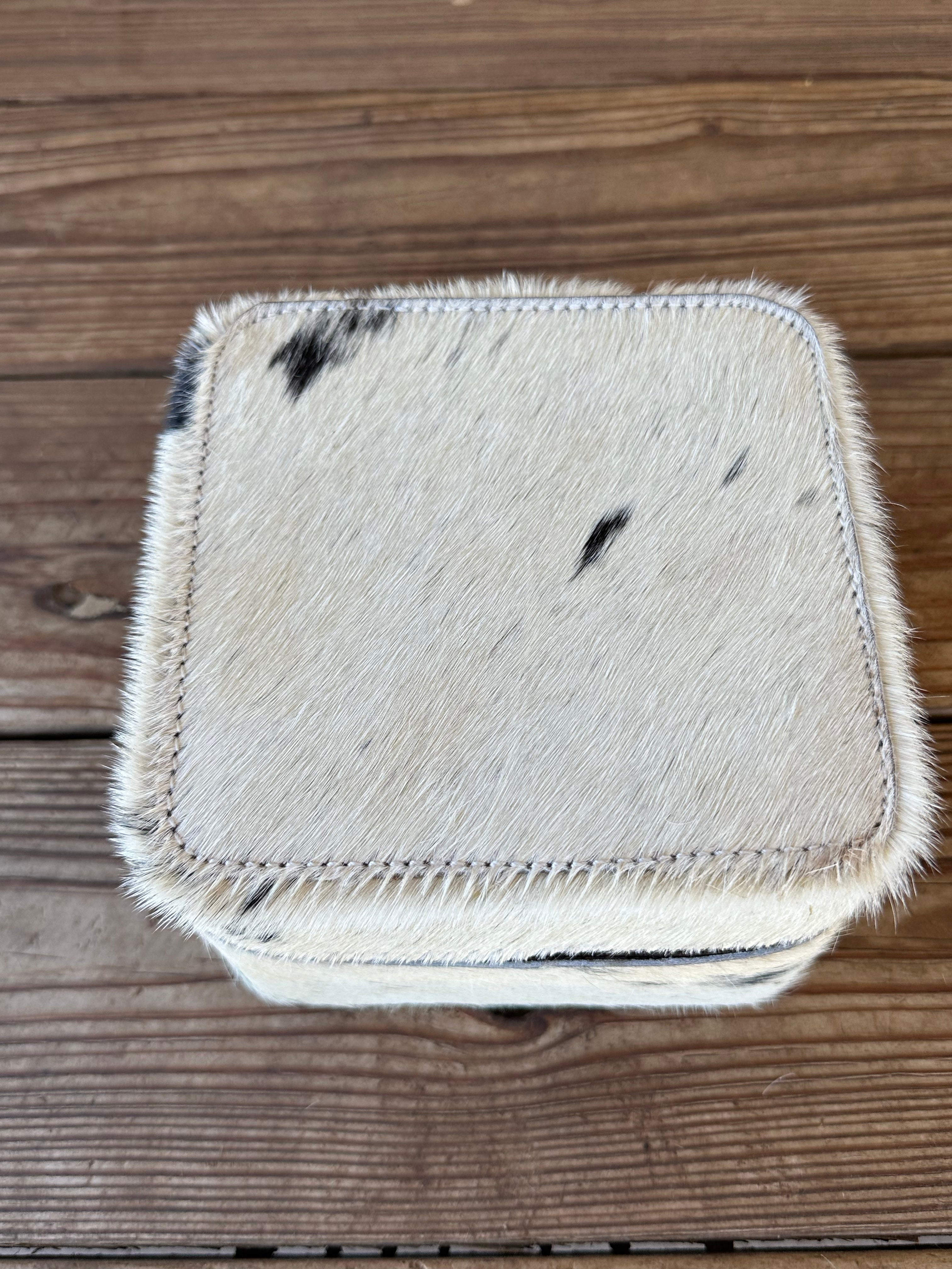 Genuine Leather Cowhide Jewelry Box