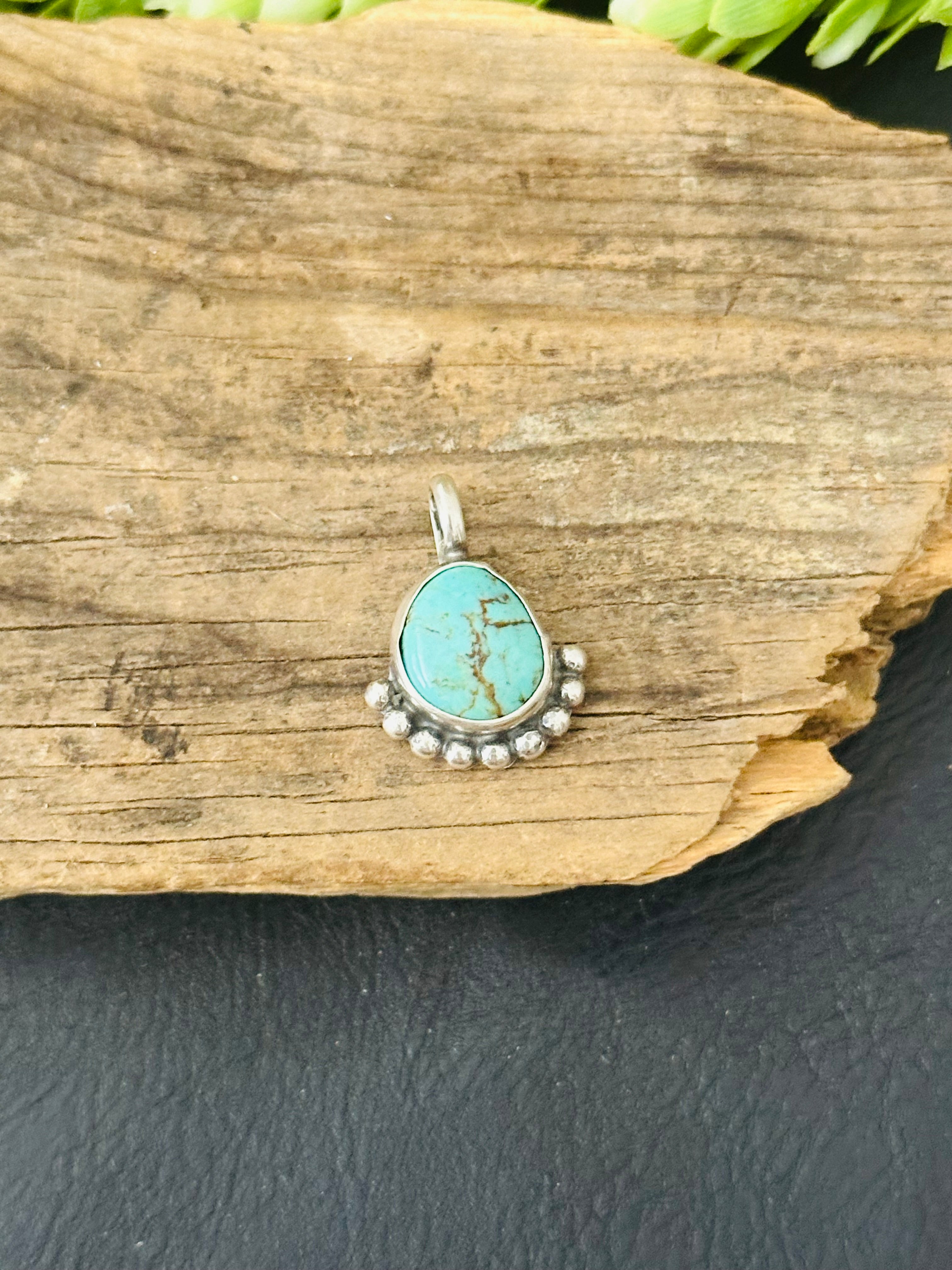 Navajo Made Turquoise & Sterling Silver Pendant