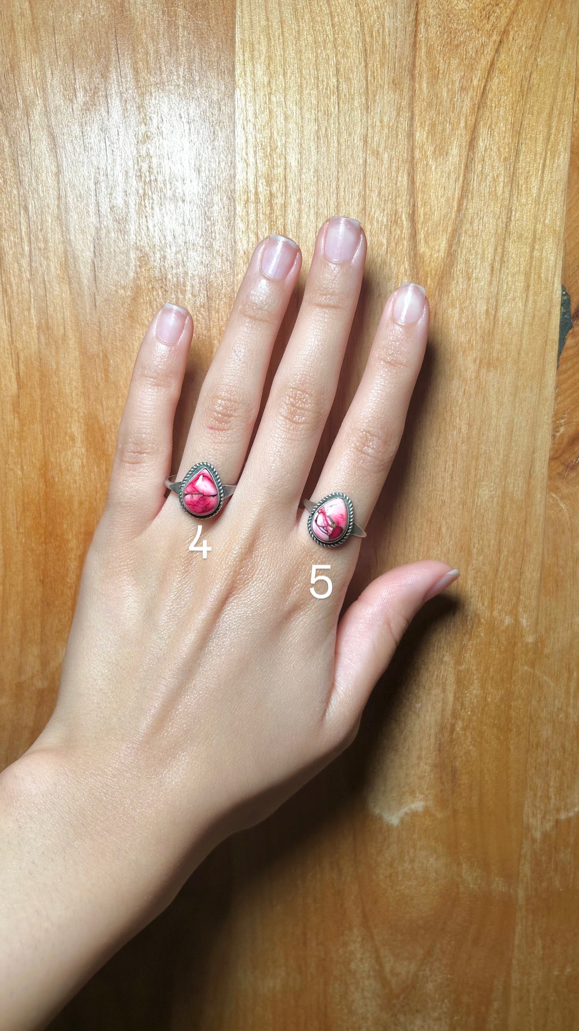 Navajo Made Rose Dahlia & Sterling Silver Ring