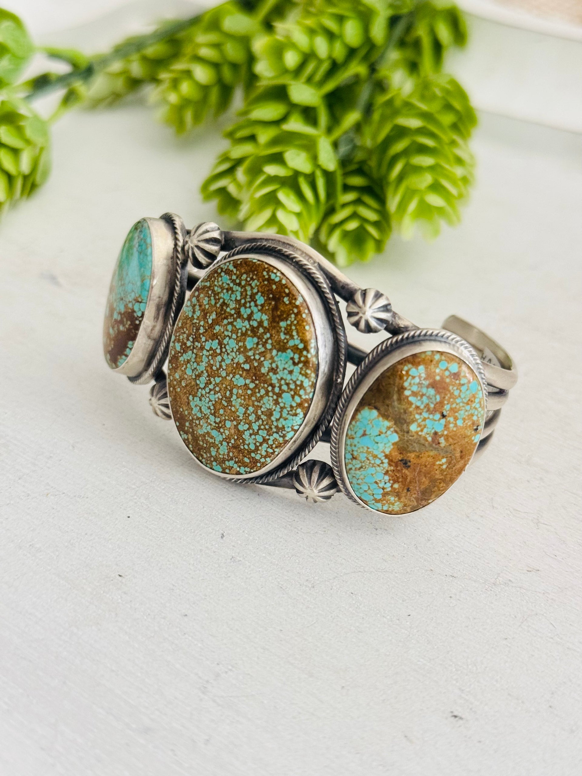 Bobby Johnson #8 Turquoise & Sterling Silver Cuff Bracelet
