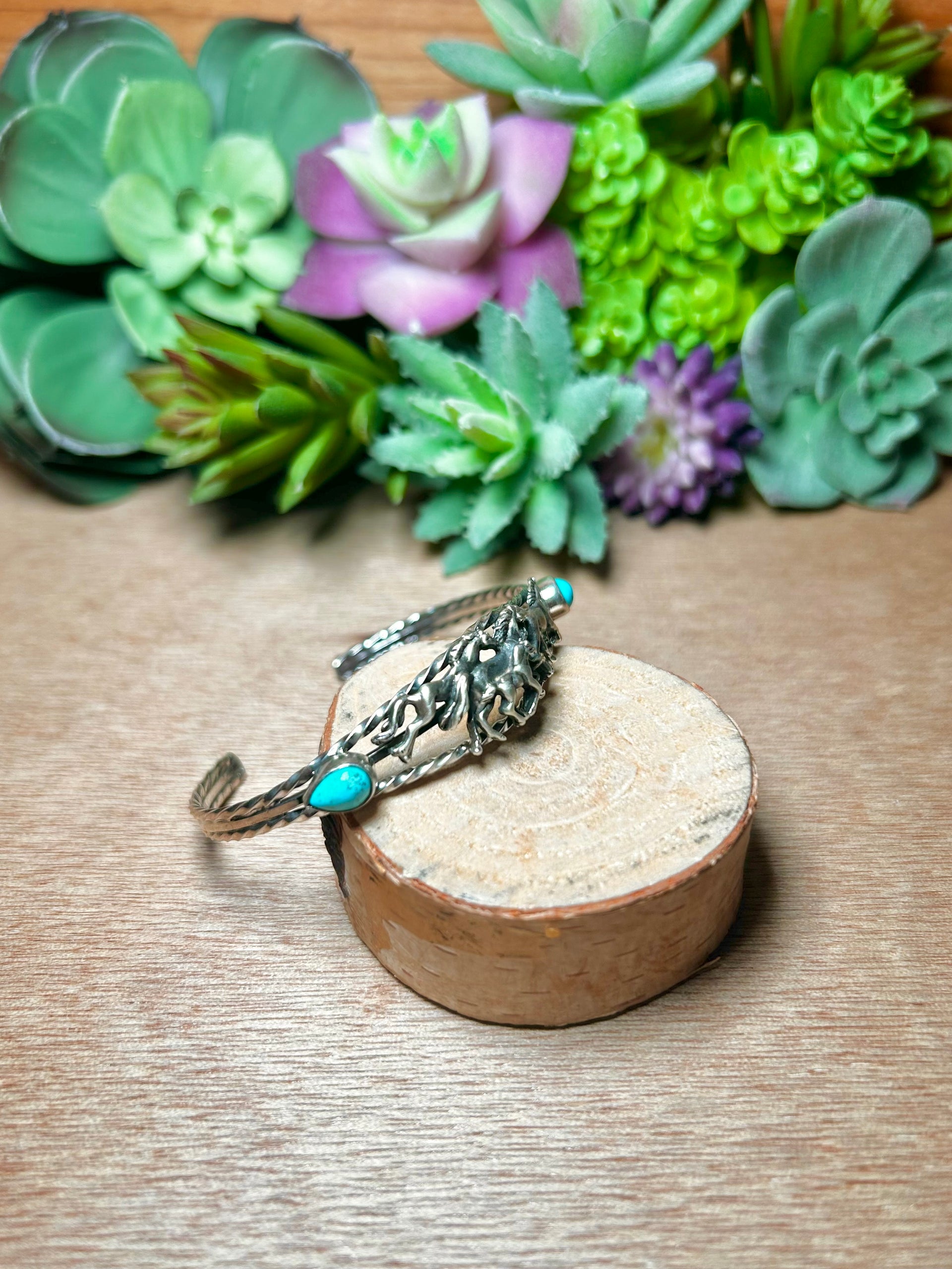 Bobby Platers Kingman Turquoise & Sterling Silver Cuff Bracelet