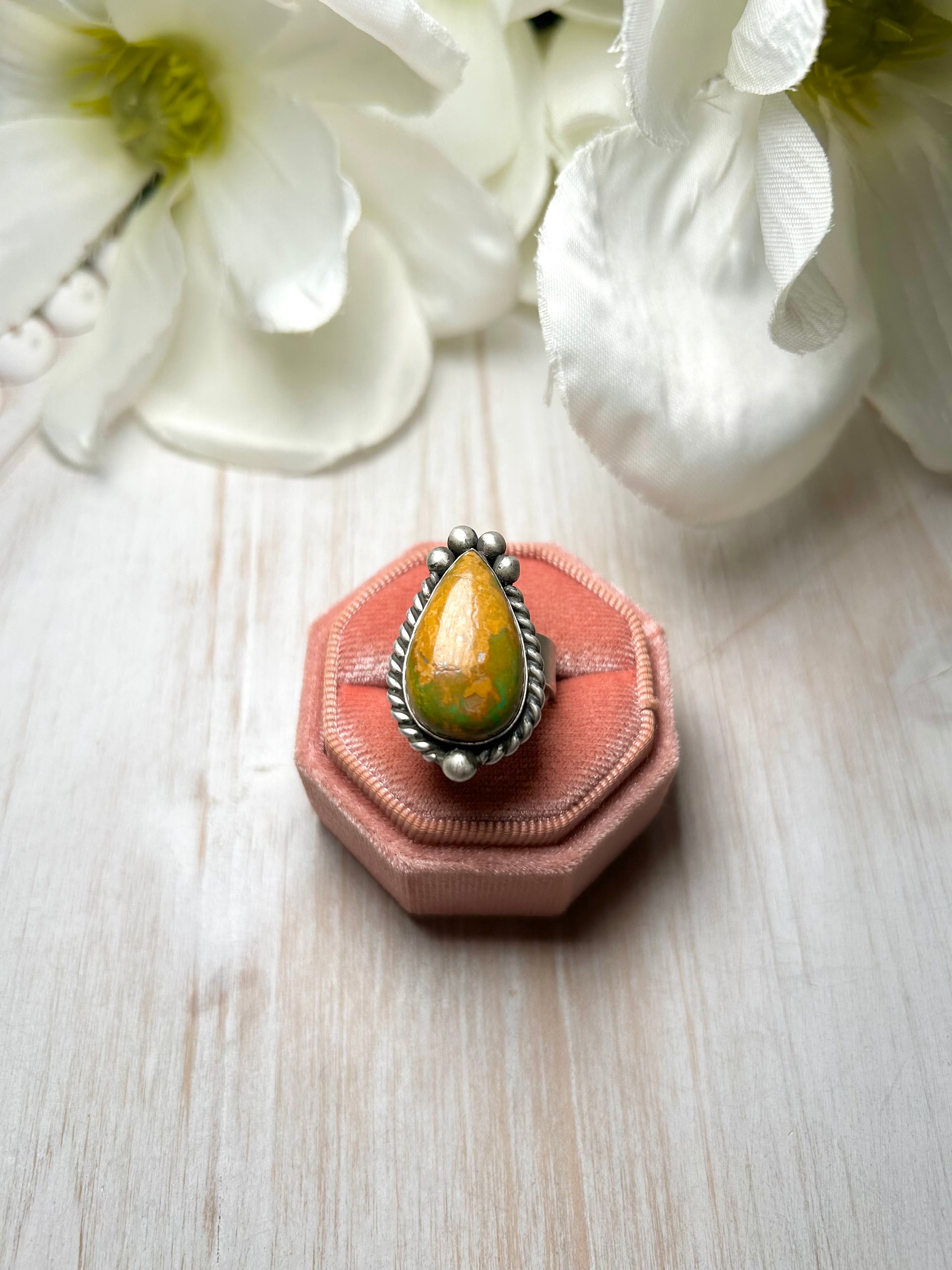 Zachariah David Evans Turquoise & Sterling Silver Adjustable Ring