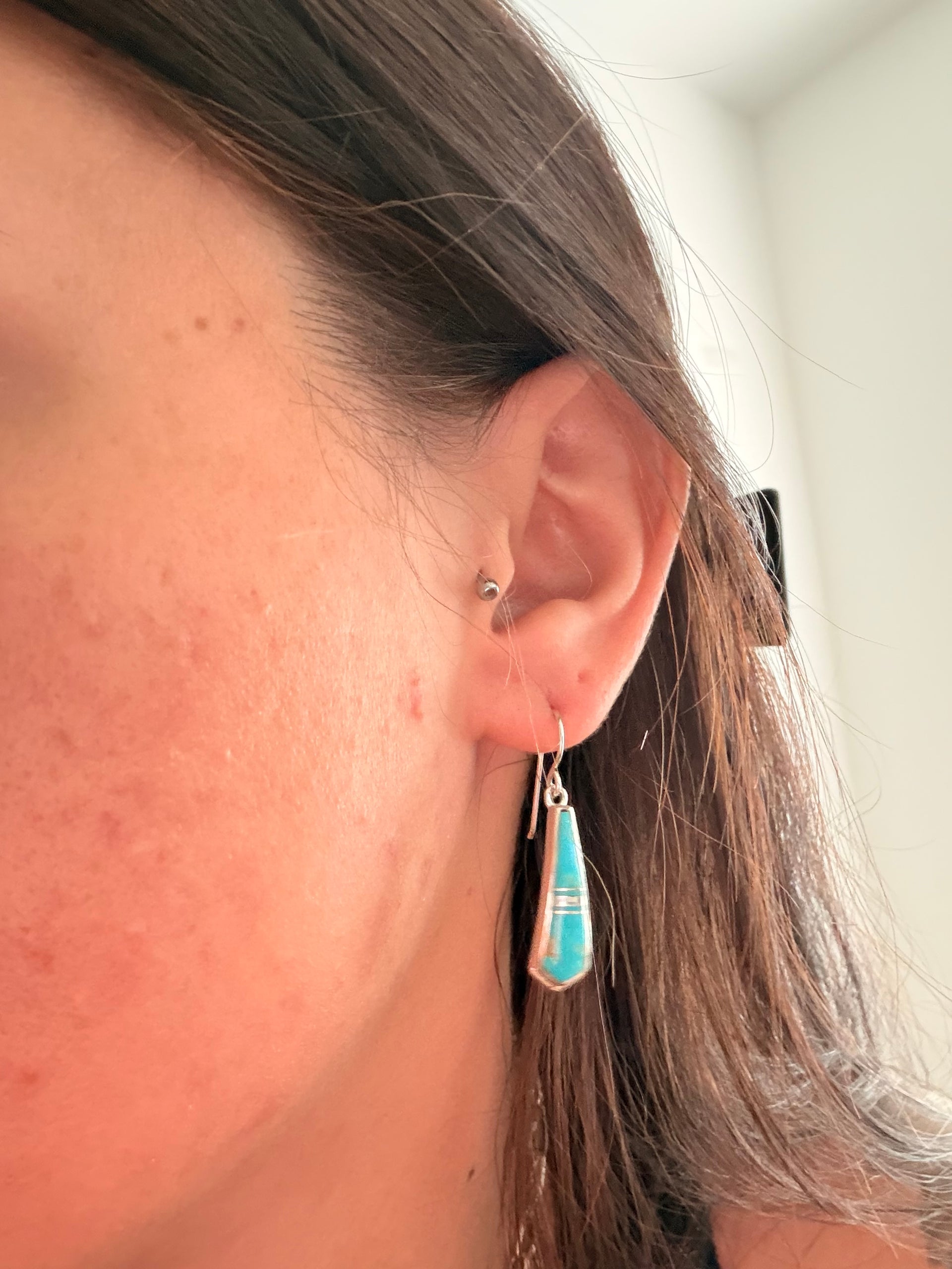 Rick Tolino Kingman Turquoise & Sterling Silver Dangle Earrings