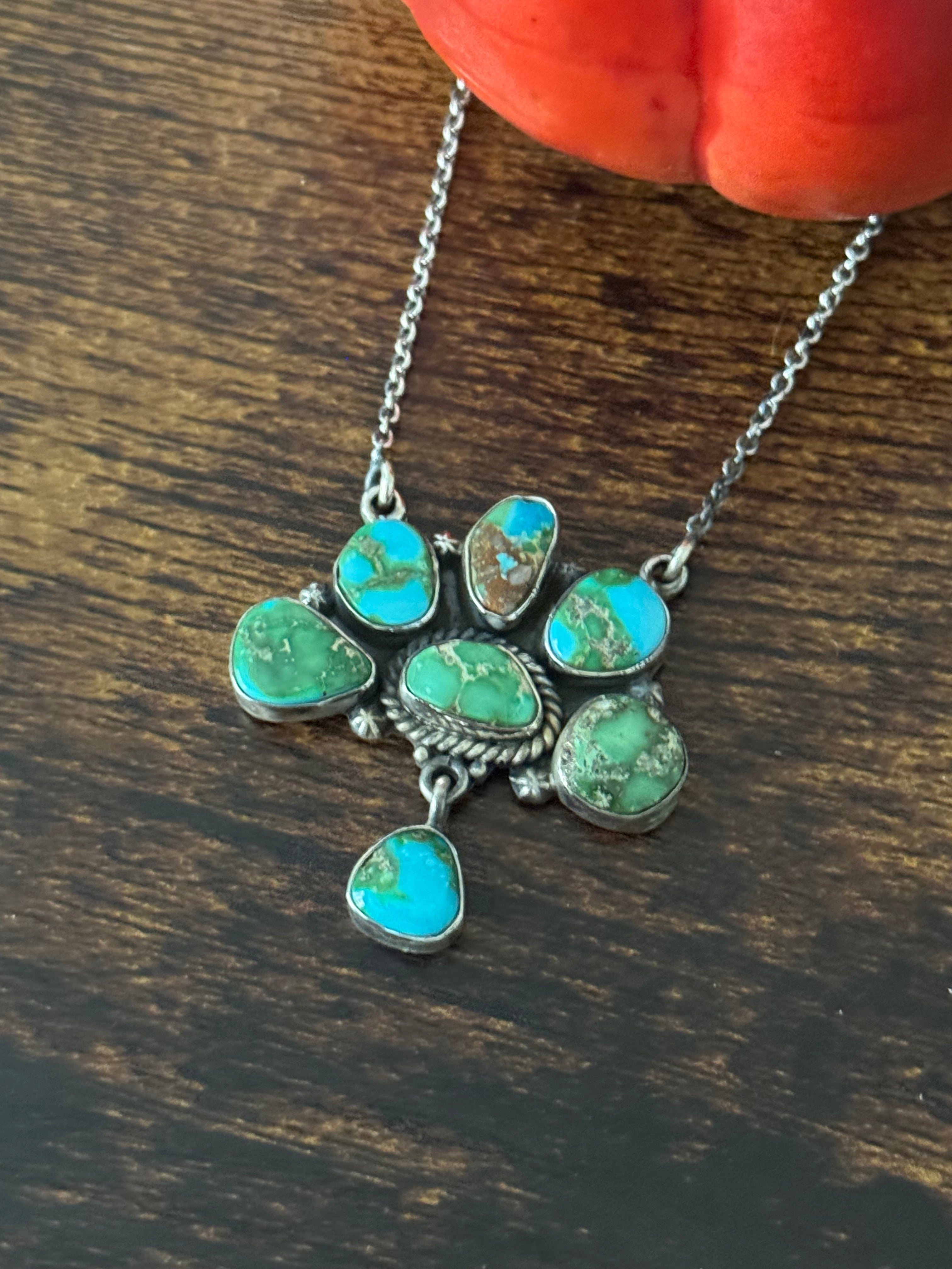 Southwest Sonoran Mountain Turquoise & Sterling Silver Necklace