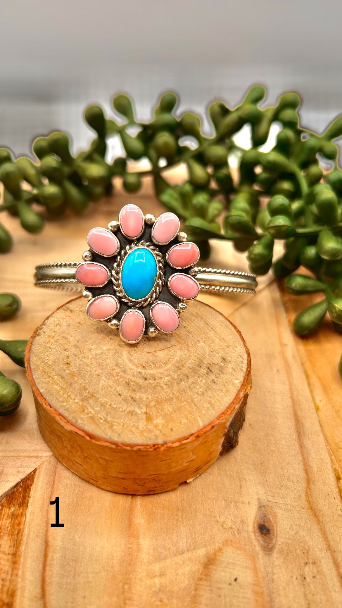 Navajo Made Multi Stone & Sterling Silver Cuff Bracelet